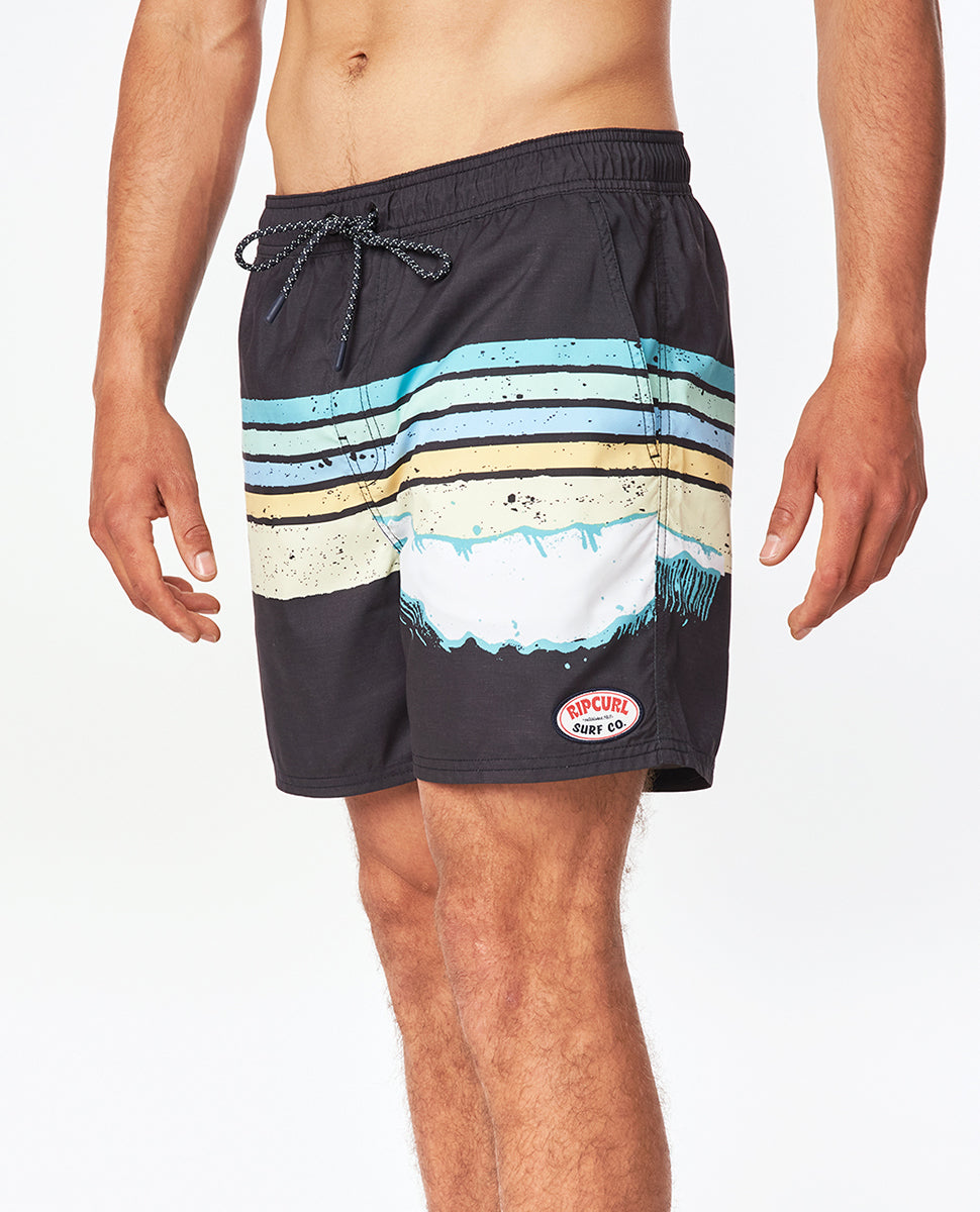 Rip Curl - inramad volley - tvättad svart