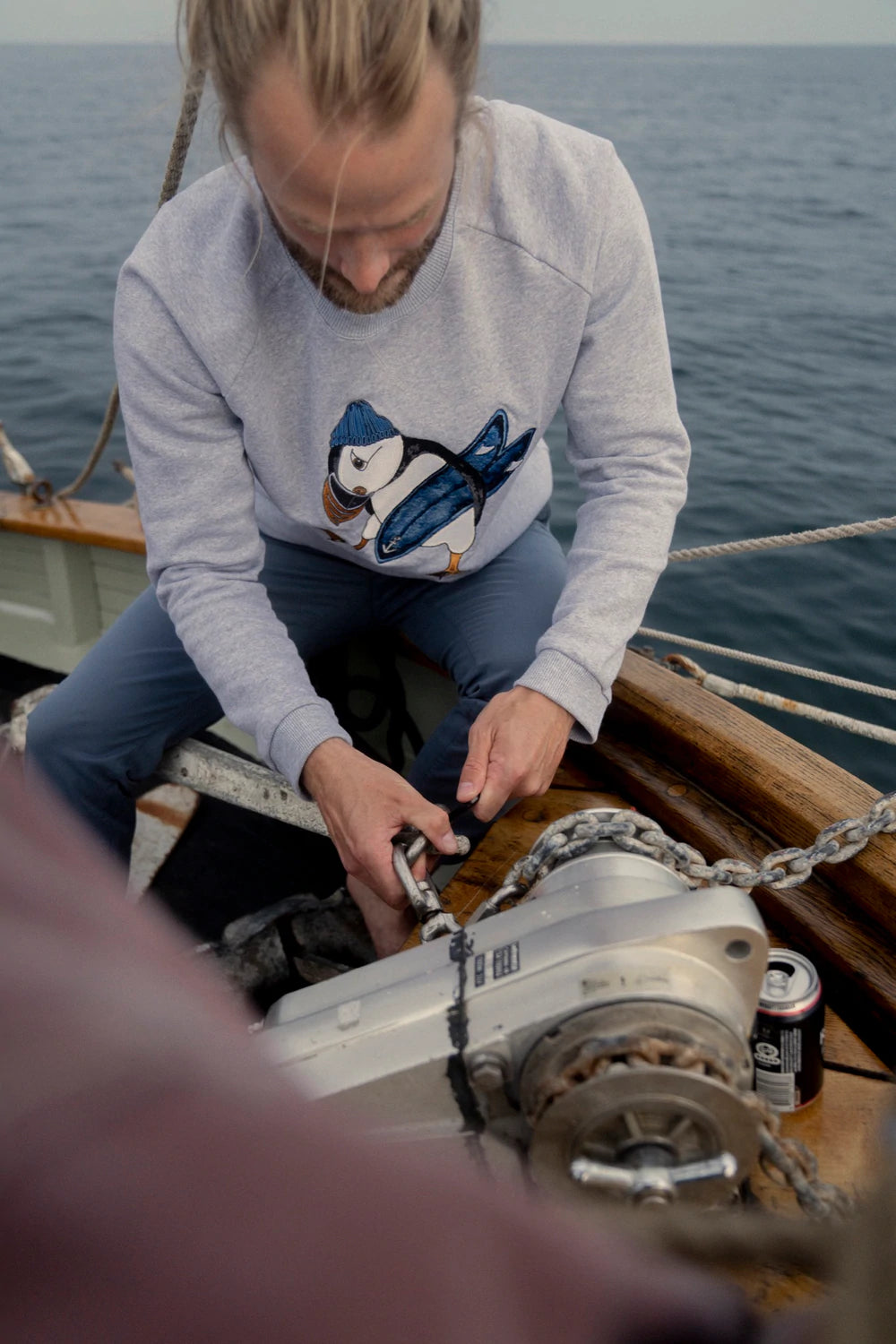 Lakor - surf's up sweat - ljusgrå melange