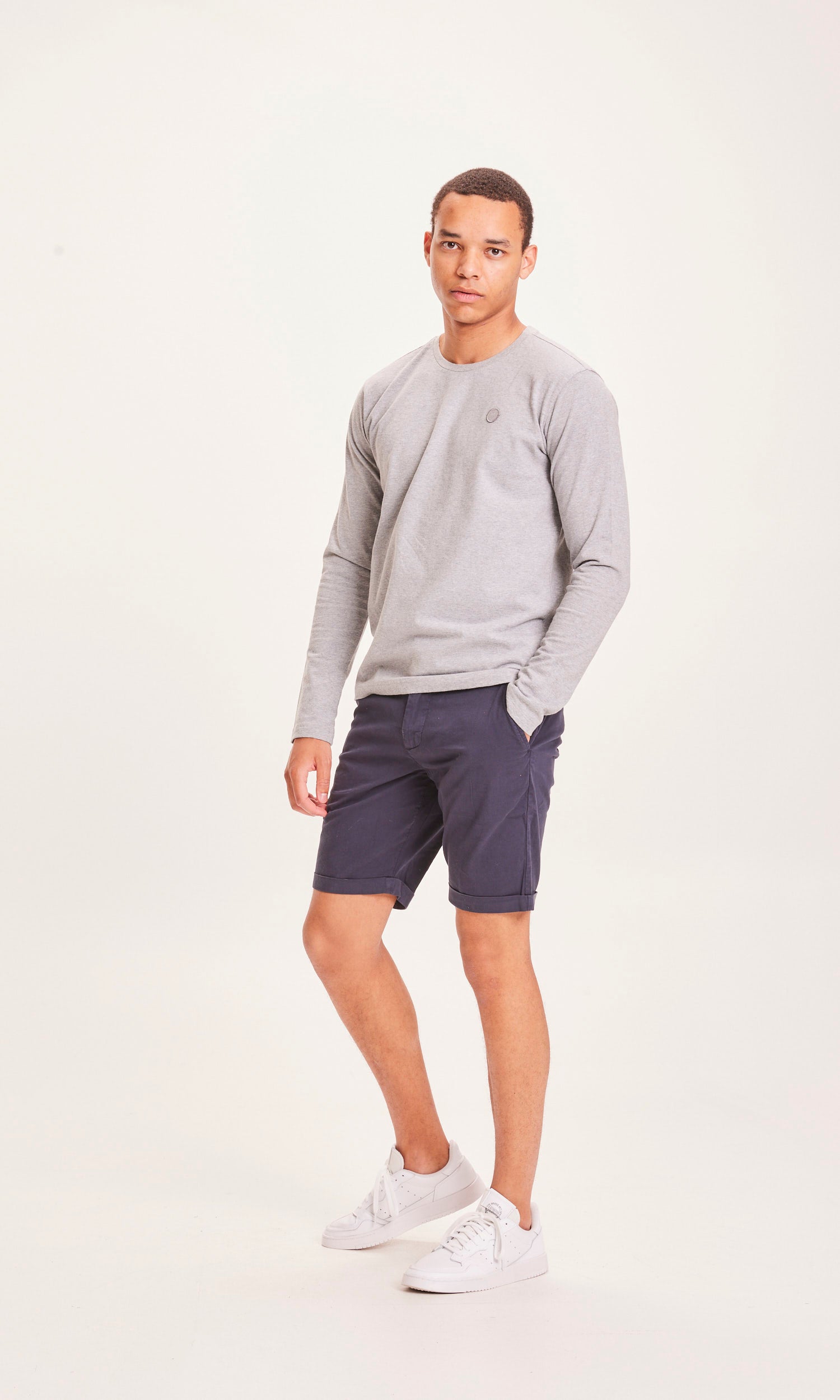 Vanliga chino poplin shorts - GOTS/Vegan Total Eclipse