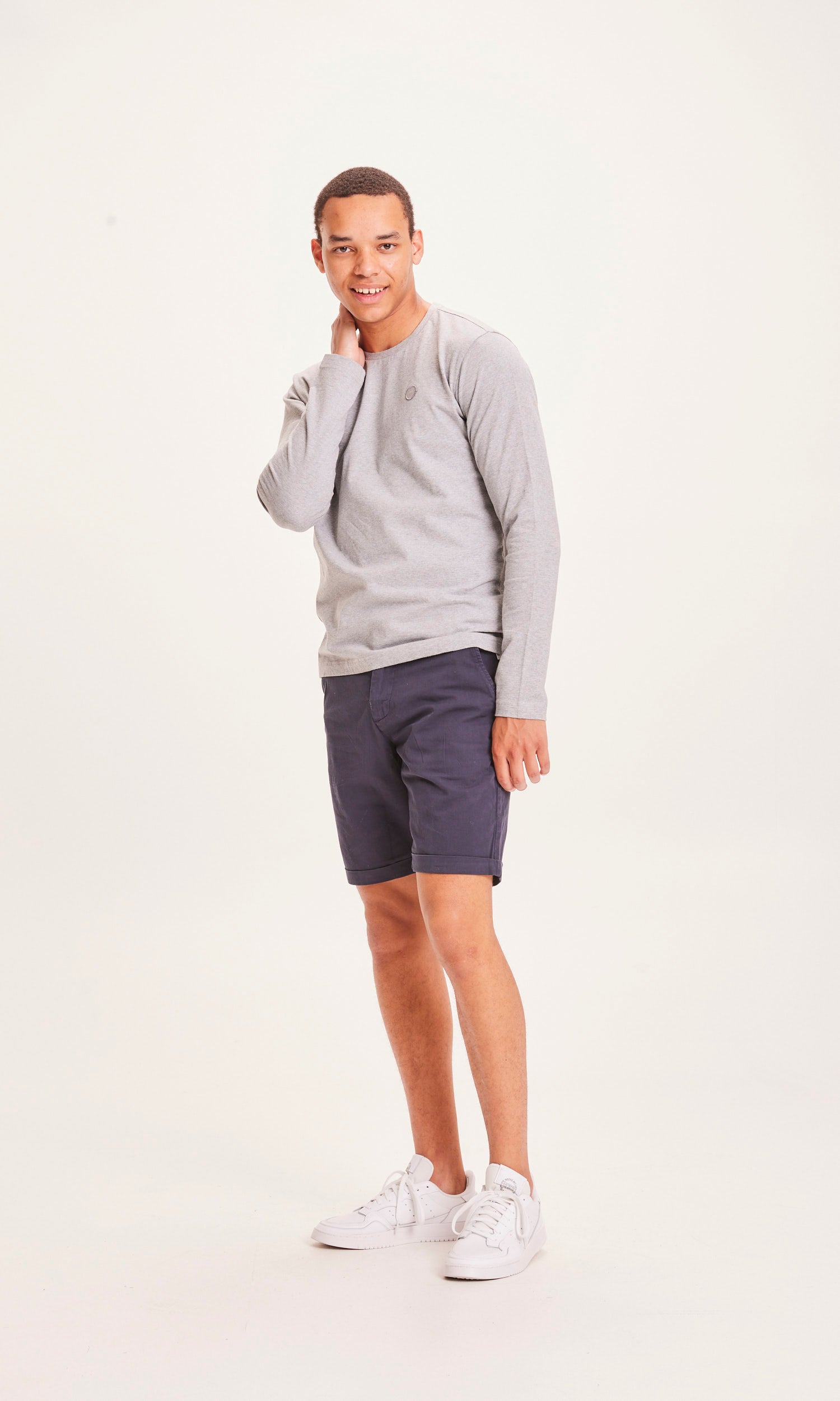 Vanliga chino poplin shorts - GOTS/Vegan Total Eclipse