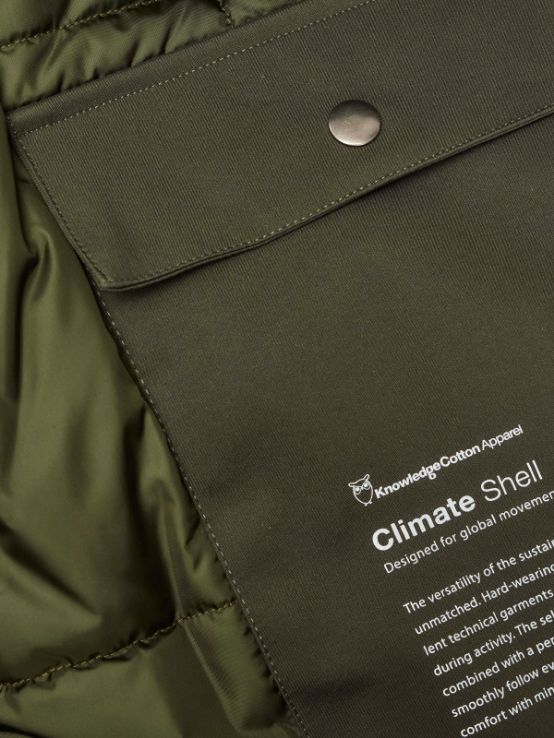 KnowledgeCotton Apparel - Lång jacka med mjukt skal CLIMATE SHELL™ - GRS/Vegan
