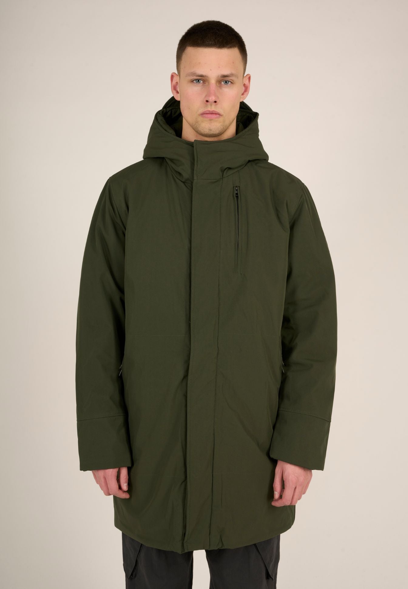 KnowledgeCotton Apparel - Lång jacka med mjukt skal CLIMATE SHELL™ - GRS/Vegan