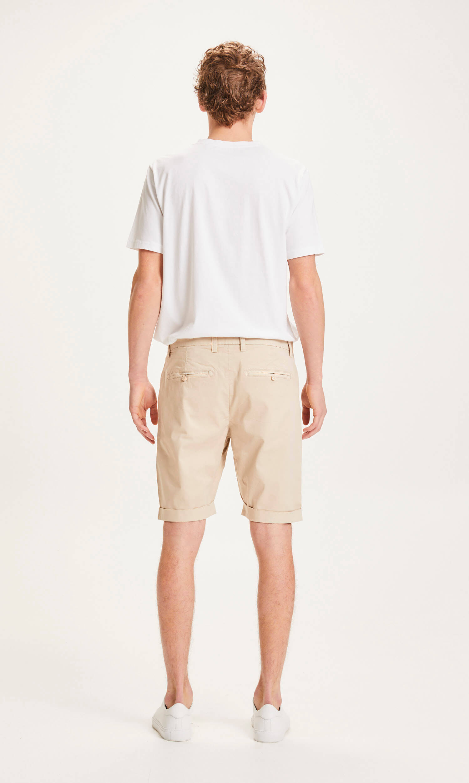 Vanliga chino poplin shorts - GOTS/Vegan Light Feather Grey