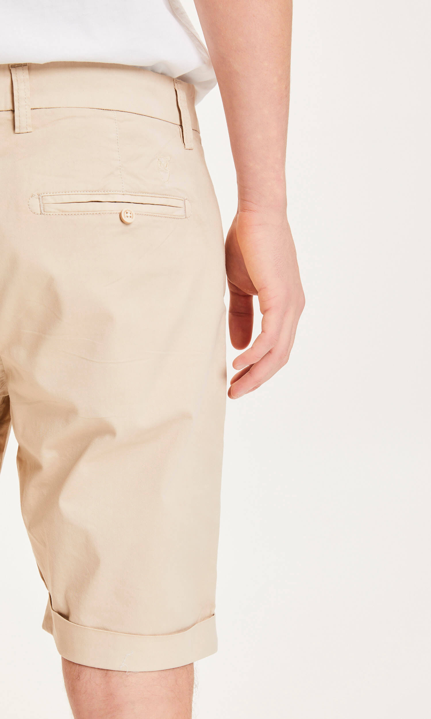 Vanliga chino poplin shorts - GOTS/Vegan Light Feather Grey