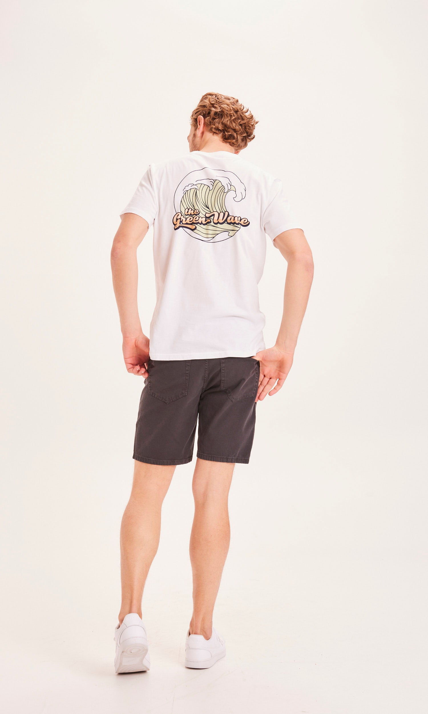 Knowledgecotton Appareal BIRCH 5-pocket shorts - GOTS/Vegan Black Jet