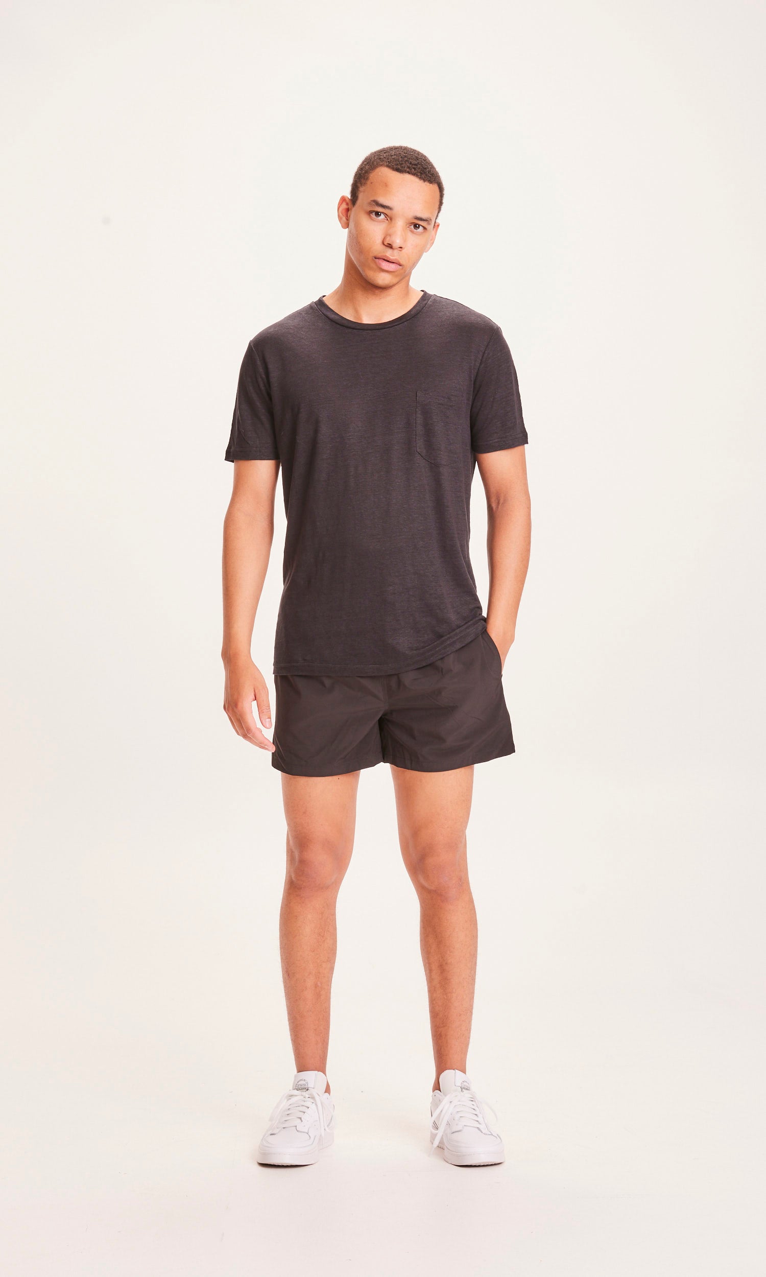 KnowledgeCotton Apparel BAY stretch badshorts - GRS/Vegan - Black Jet
