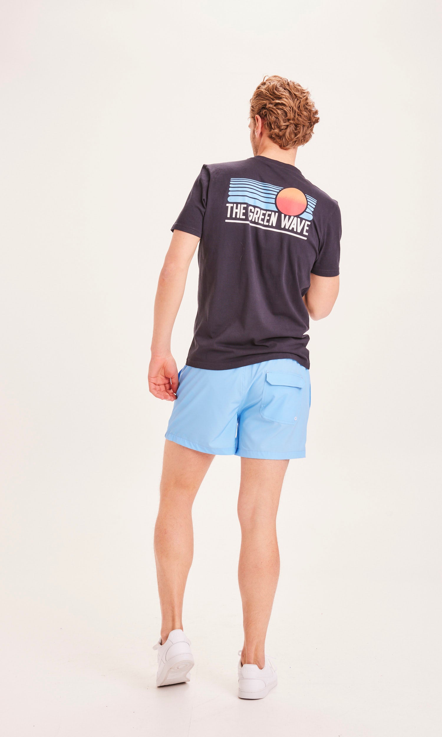 KnowledgeCotton Apparel BAY stretch badshorts - GRS/Vegan - Alaskan Blue