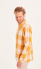 KnowledgeCotton Apparel ELDER fine twill checked relaxed fit shirt - GOTS/Vegan - Inca Gold