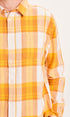 KnowledgeCotton Apparel ELDER fine twill checked relaxed fit shirt - GOTS/Vegan - Inca Gold