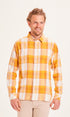 KnowledgeCotton Apparel ELDER fine twill checked relaxed fit shirt - GOTS/Vegan - Inca Gold