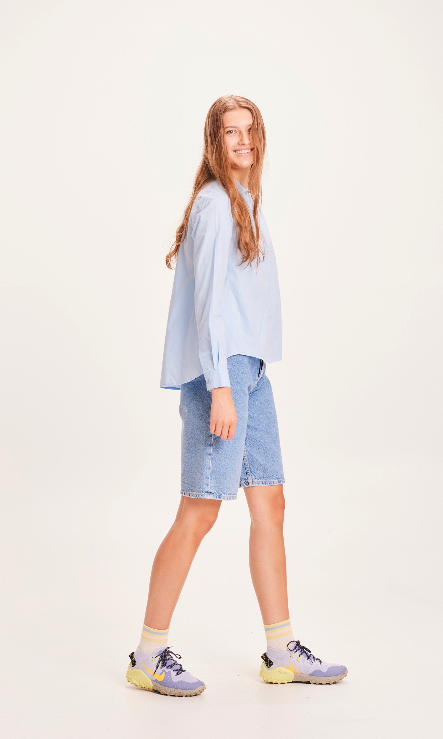 KnowledgeCotton Apparel REBORN™ ALLY bermudashorts med hög midja - GRS/Vegan