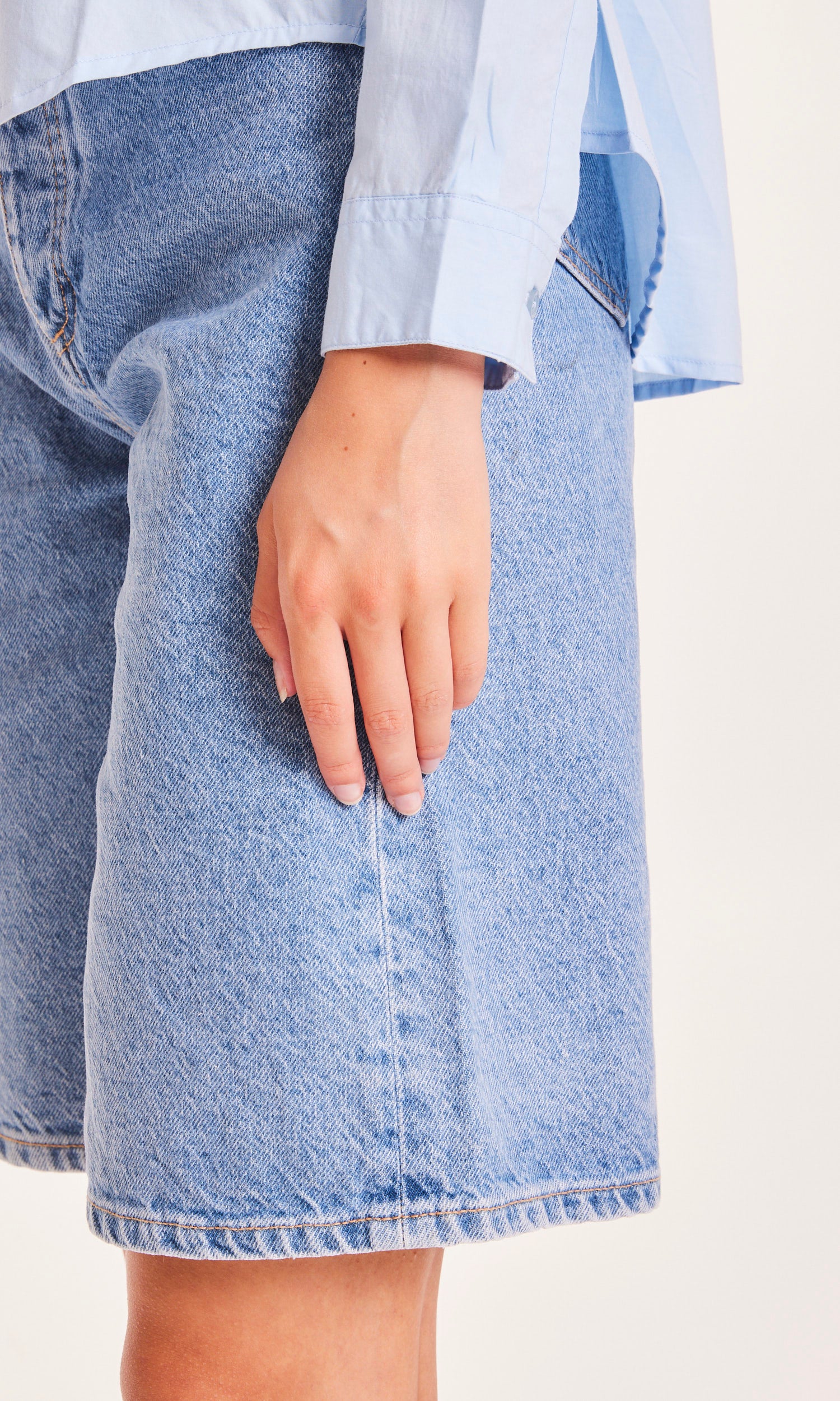 KnowledgeCotton Apparel REBORN™ ALLY bermudashorts med hög midja - GRS/Vegan