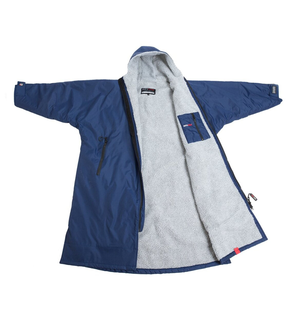 Dryrobe advance långärmad poncho | vuxna | marin/grå