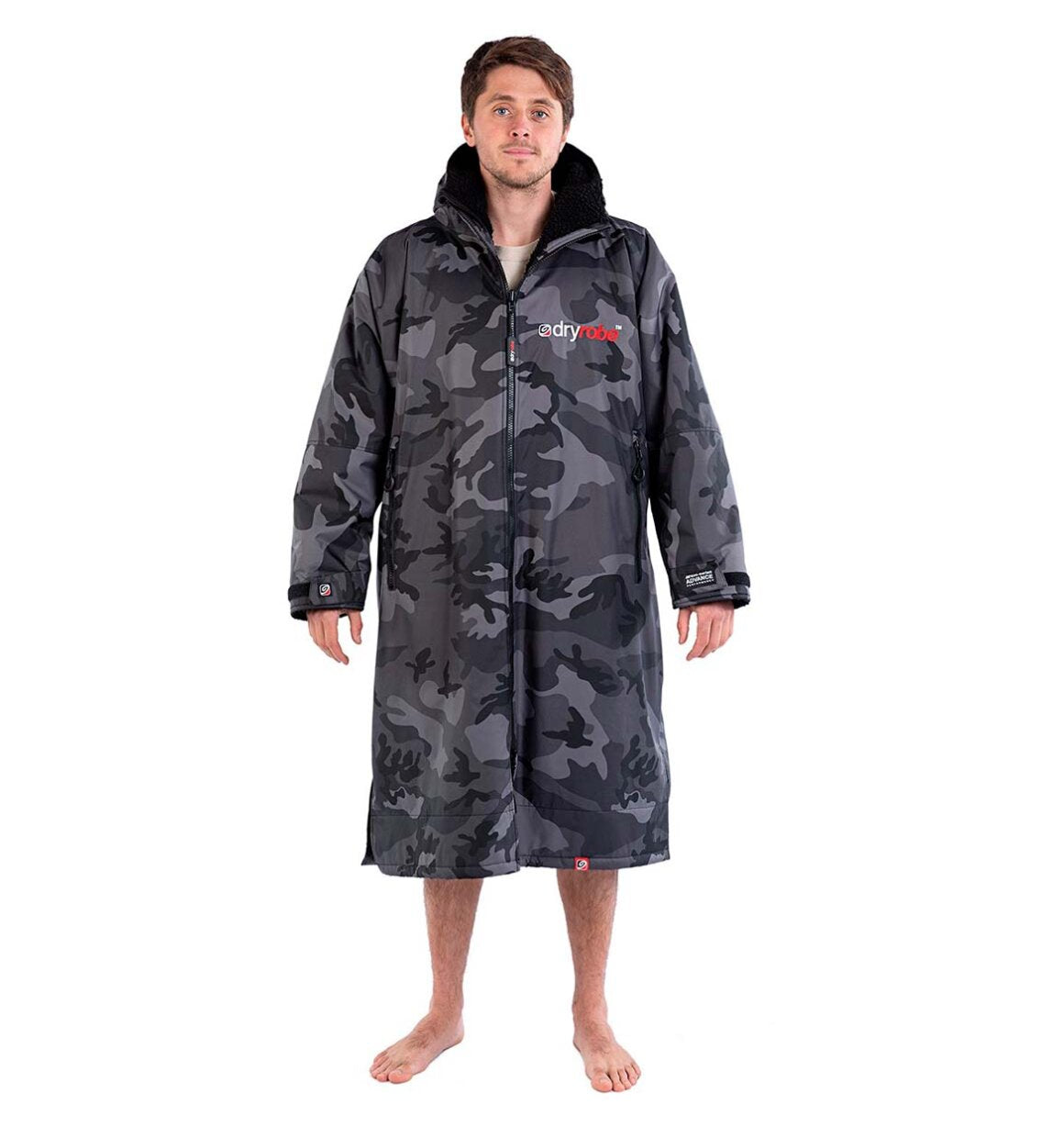 Dryrobe advance långärmad poncho | vuxna | svart/camo