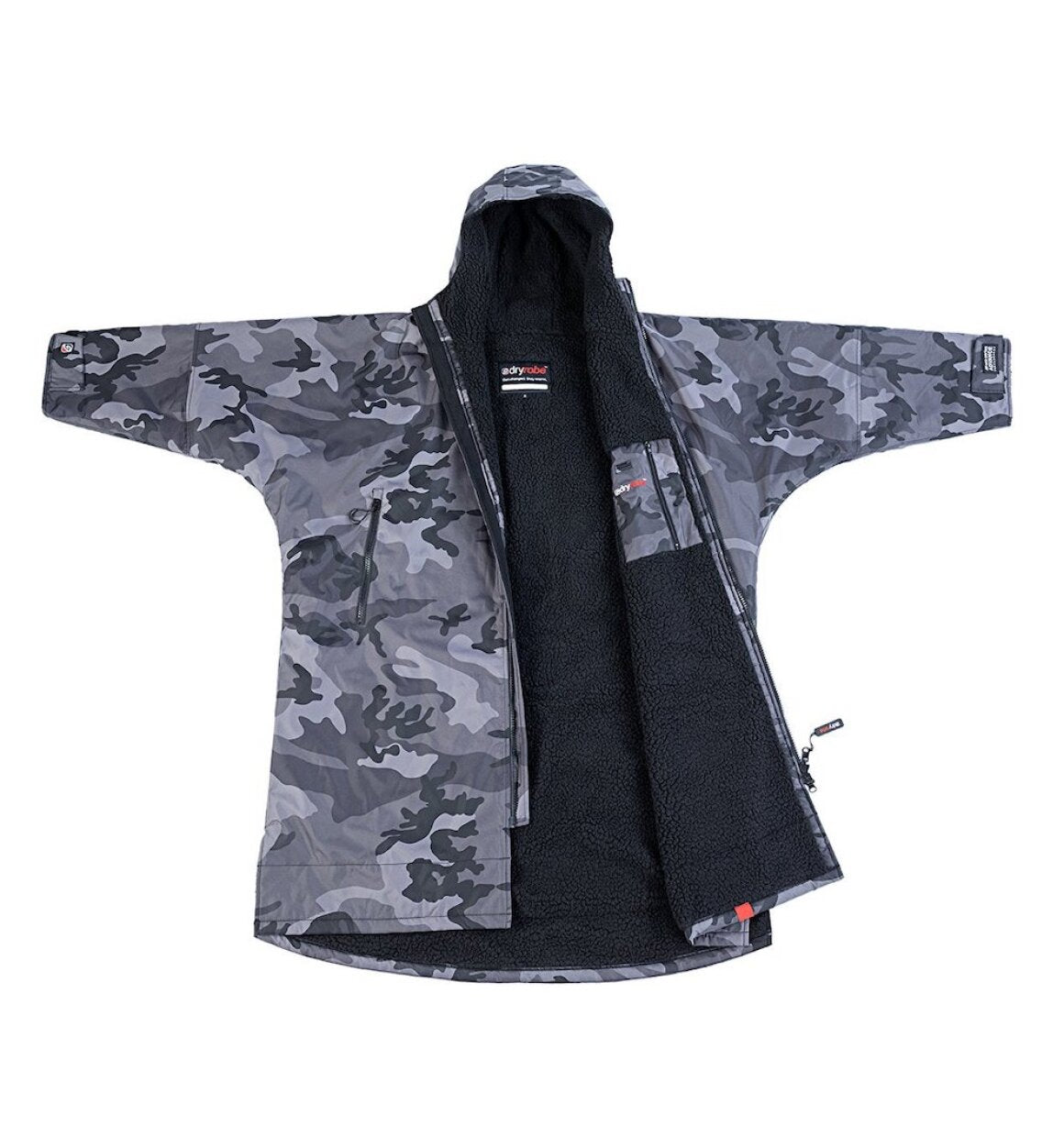 Dryrobe advance långärmad poncho | vuxna | svart/camo