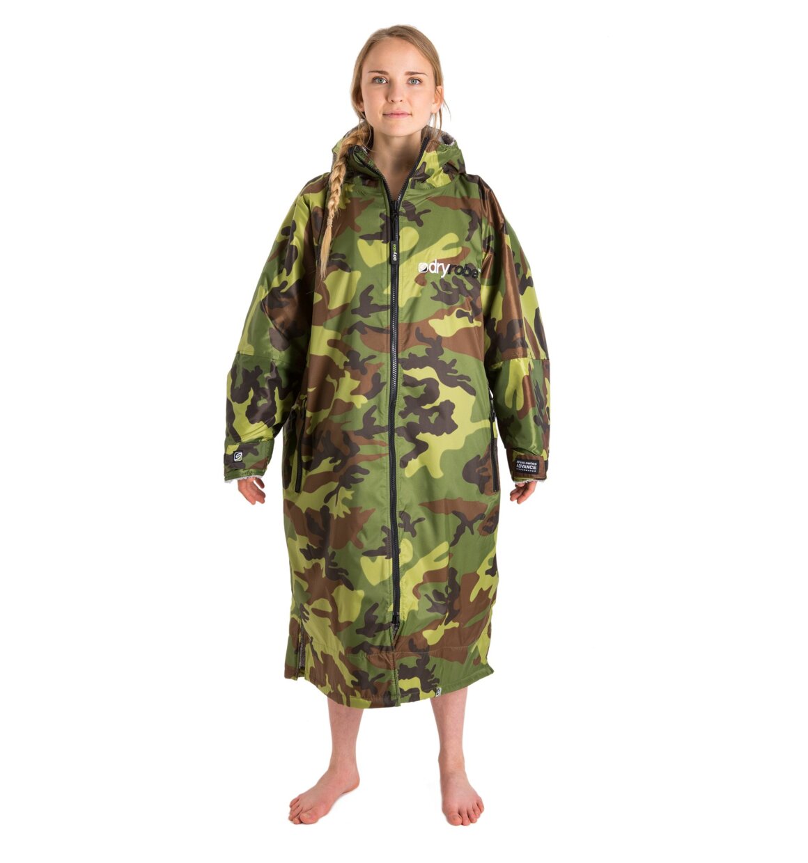 Dryrobe advance långärmad poncho | vuxna | camo/grå