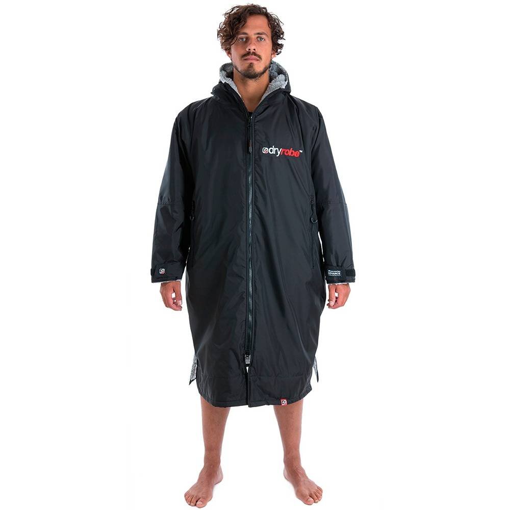 Dryrobe advance långärmad poncho | vuxna | svart/grå