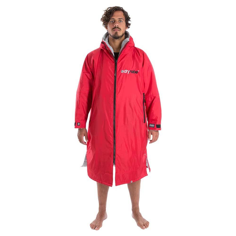 Dryrobe advance långärmad poncho | vuxna | röd/grå