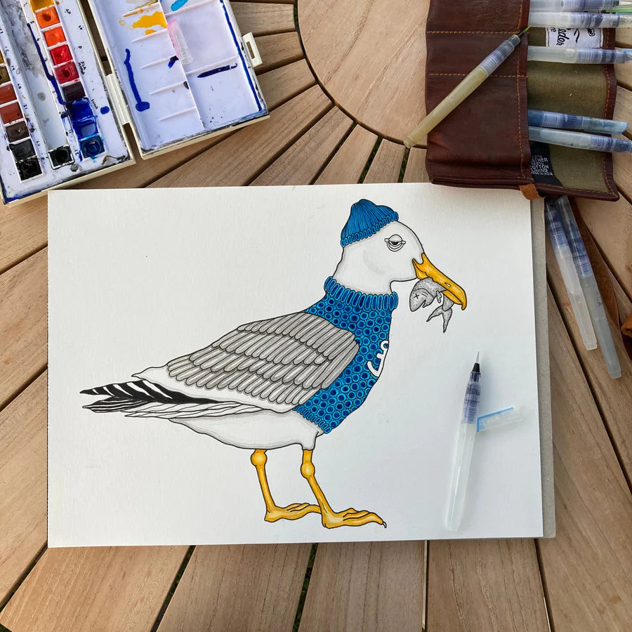 Lakor - Fiskemås - Ljusgrå Melange T-shirt