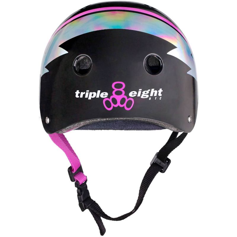 Triple Eight-certifierad Sweatsaver Skater-hjälm (svart hologram)