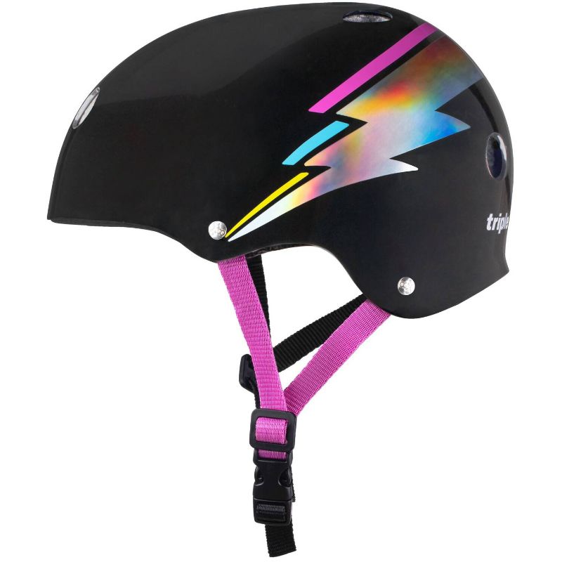 Triple Eight-certifierad Sweatsaver Skater-hjälm (svart hologram)