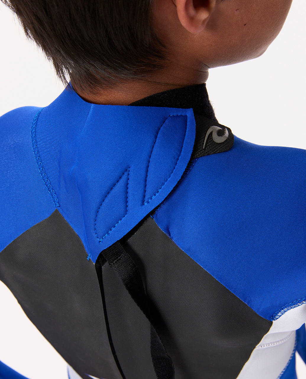 Rip curl groms omega 3/2 back zip steamer barn våtdräkt - blå