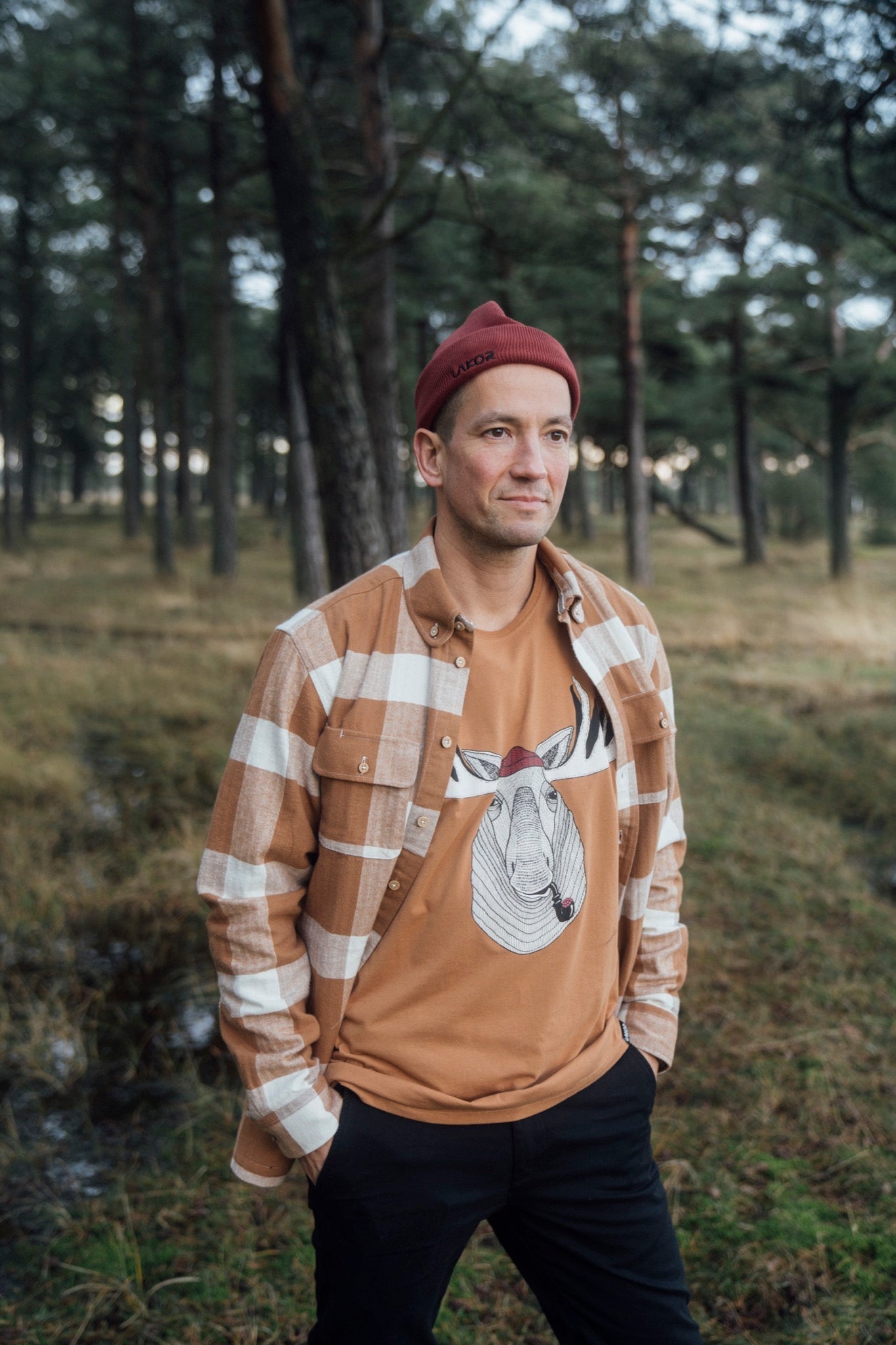 Återvunnen arbetsskjorta (brun) 