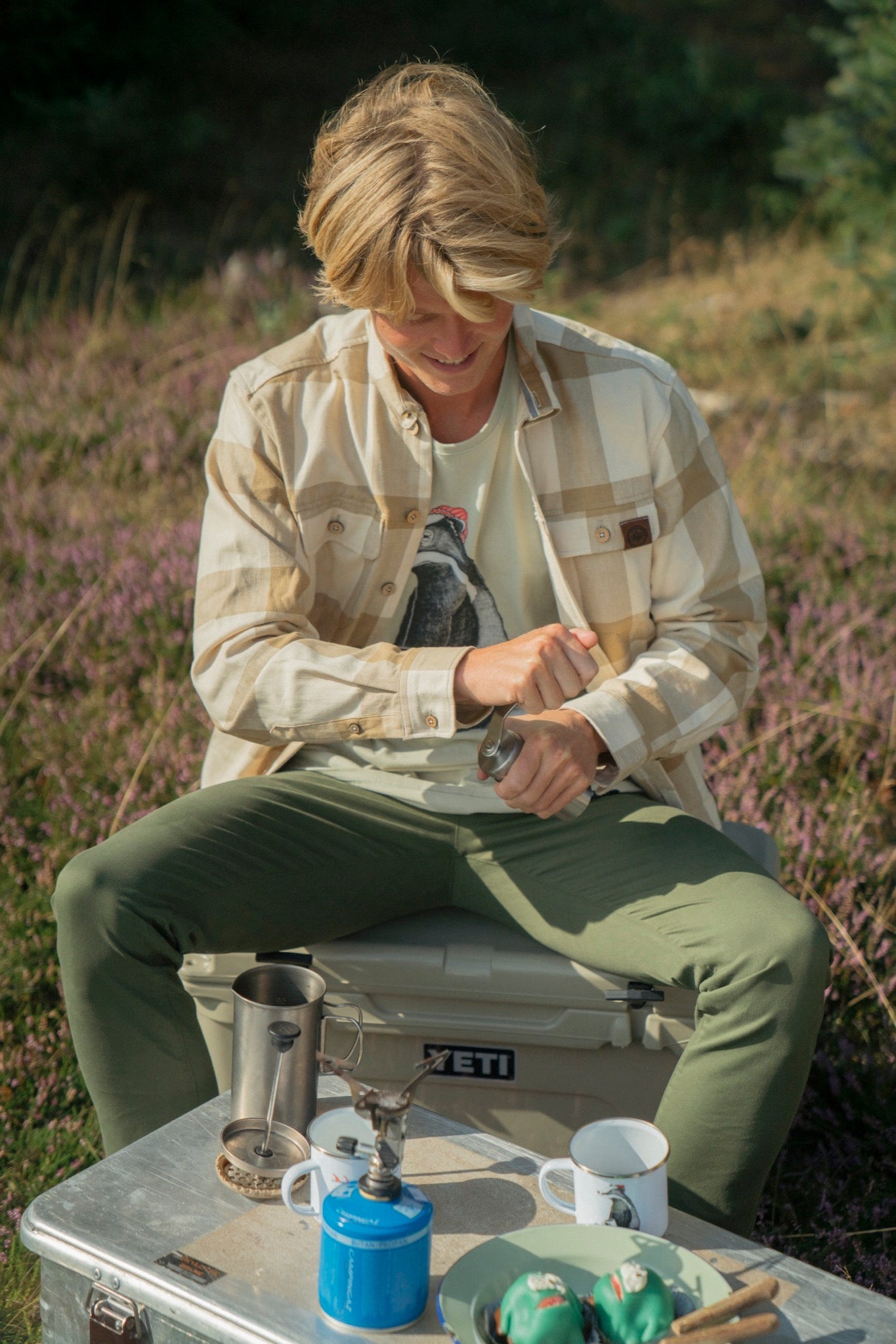 Återvunnen arbetsskjorta (ljusbrun) 