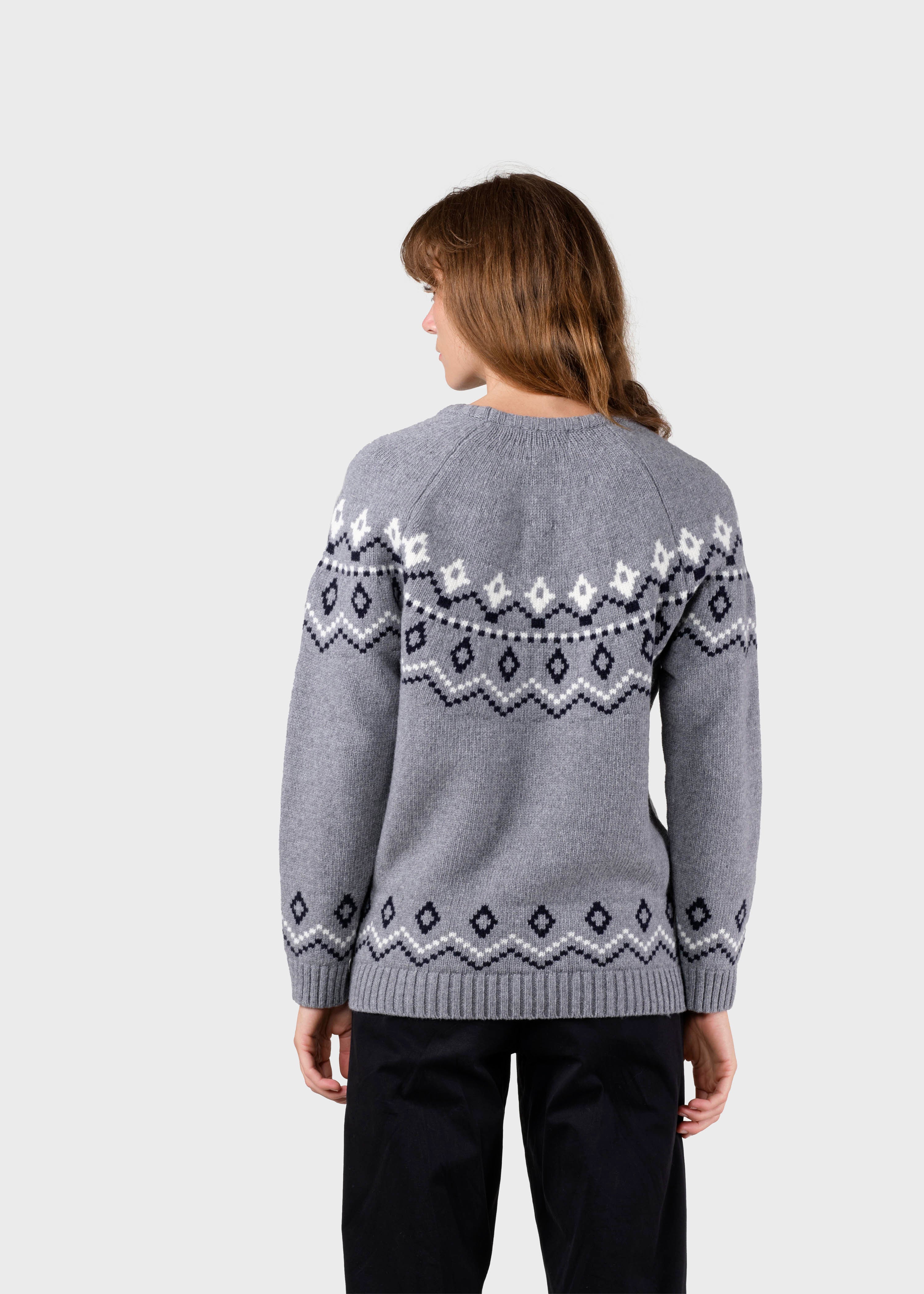 Alina Knit - Light Grey/navy/cream