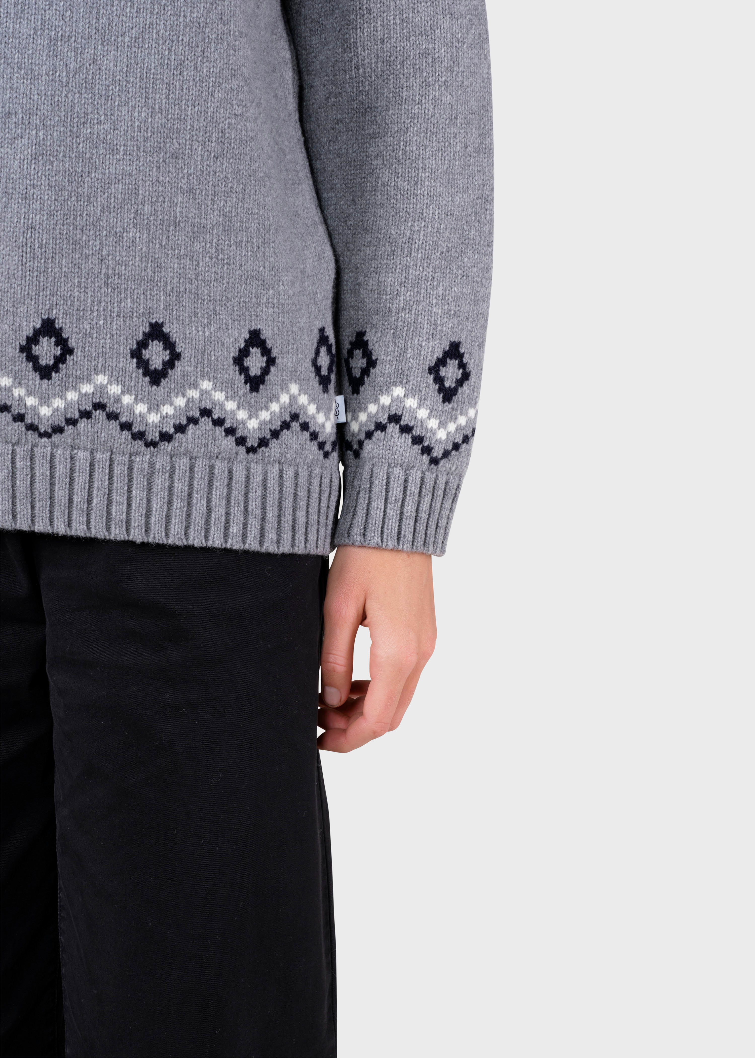 Alina Knit - Light Grey/navy/cream
