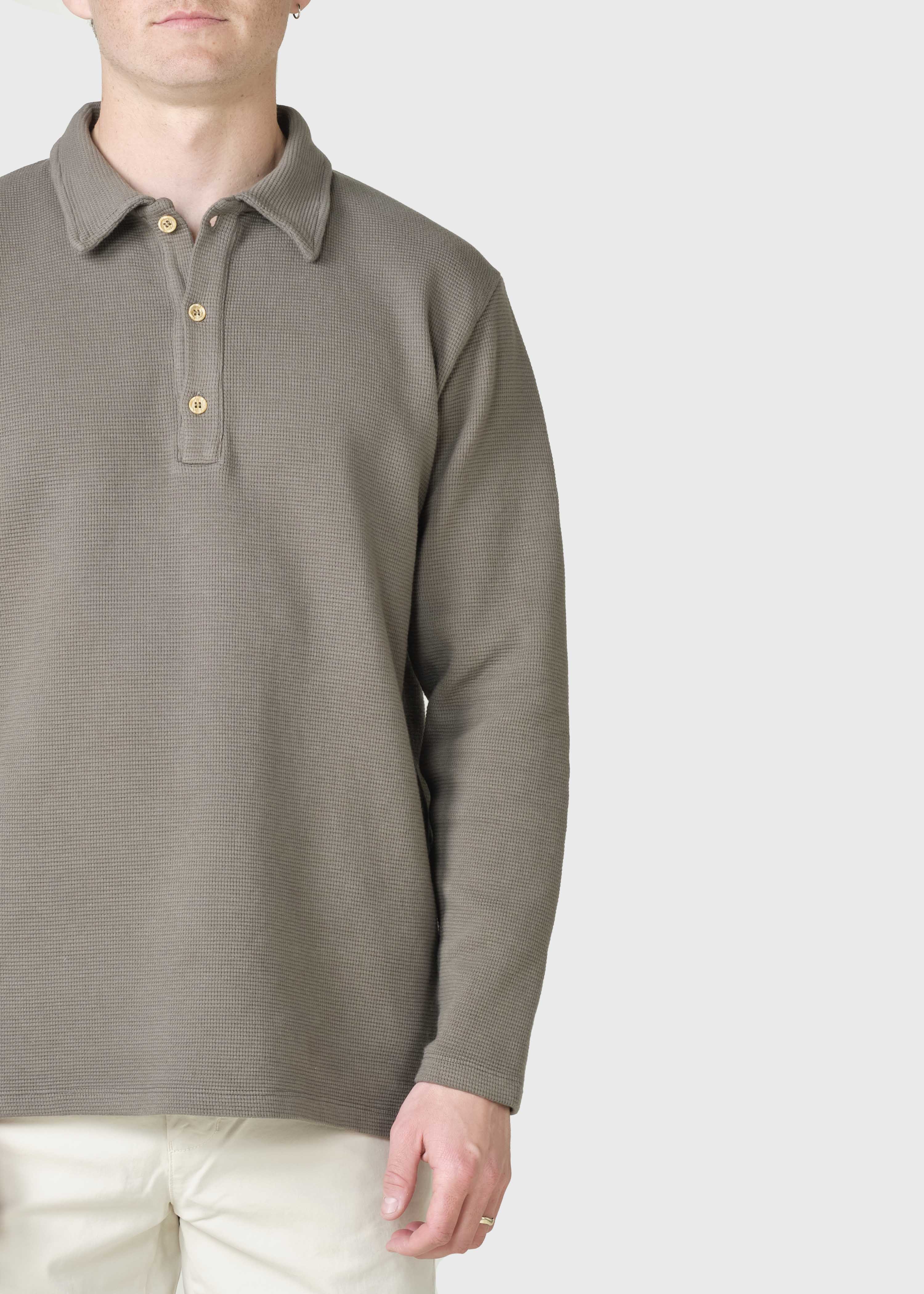 Banks L/s Polo Tee - Taupe