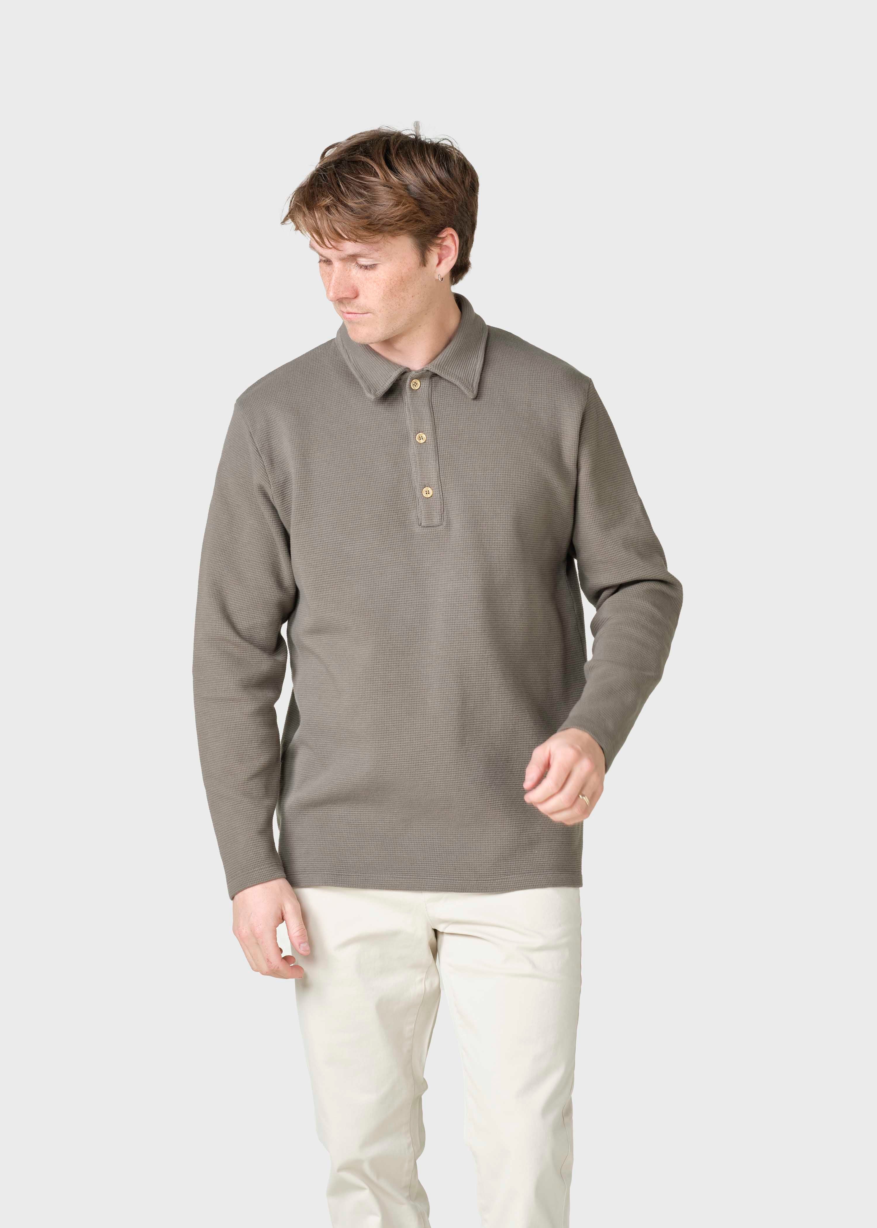 Banks L/s Polo Tee - Taupe