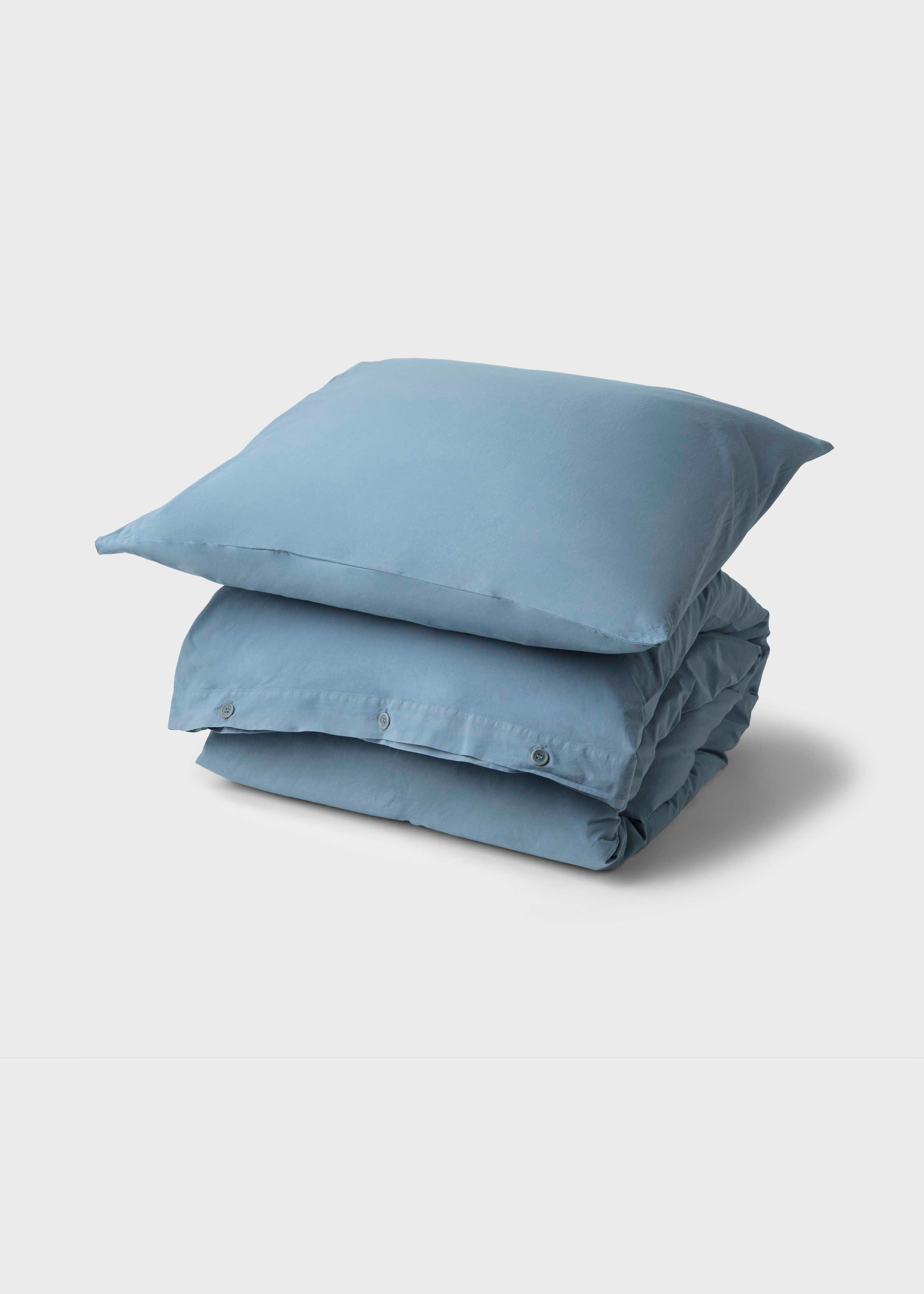 Bed Set - Plain - 140 X 200 + 60 X 70 - Light Blue