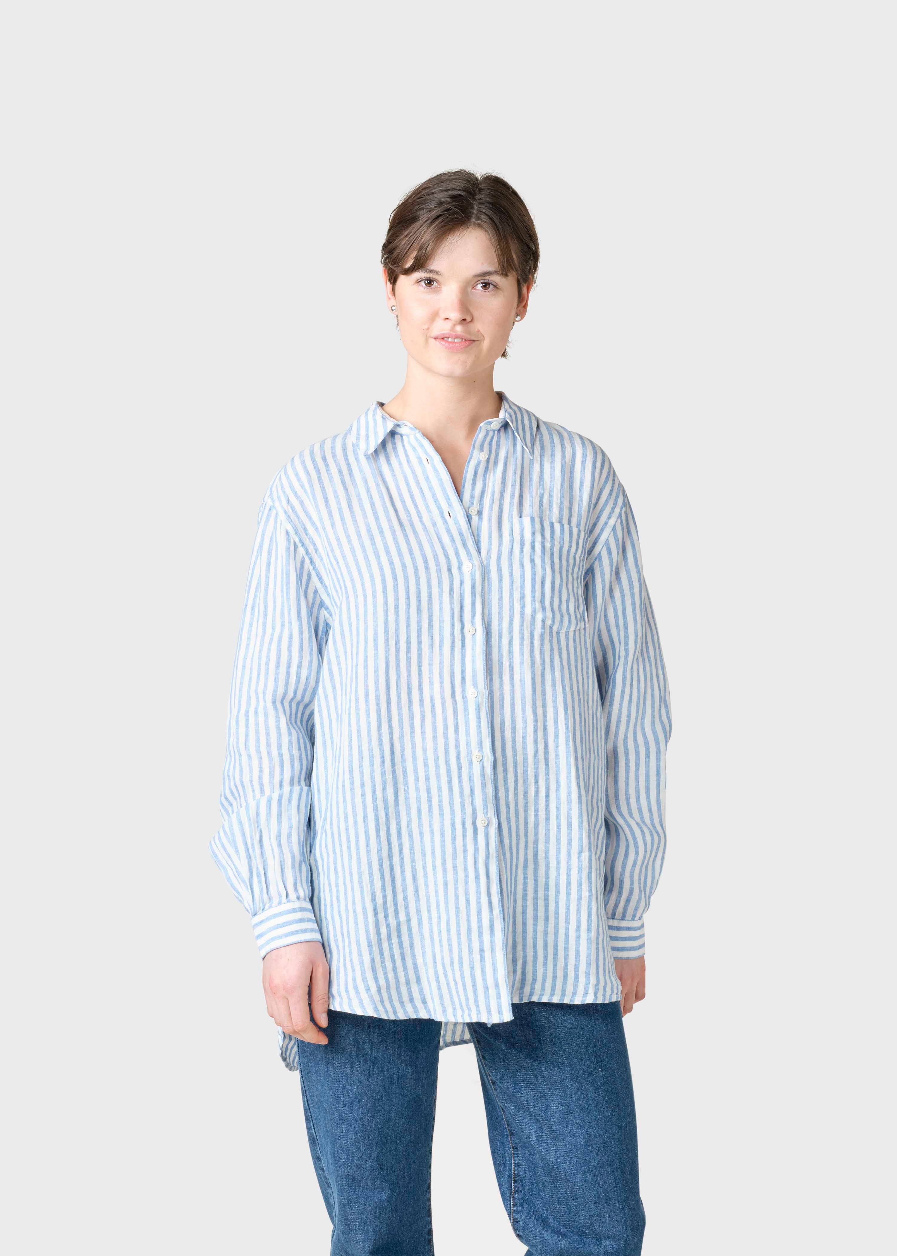 Belinda Linen Shirt - Cream/light Blue