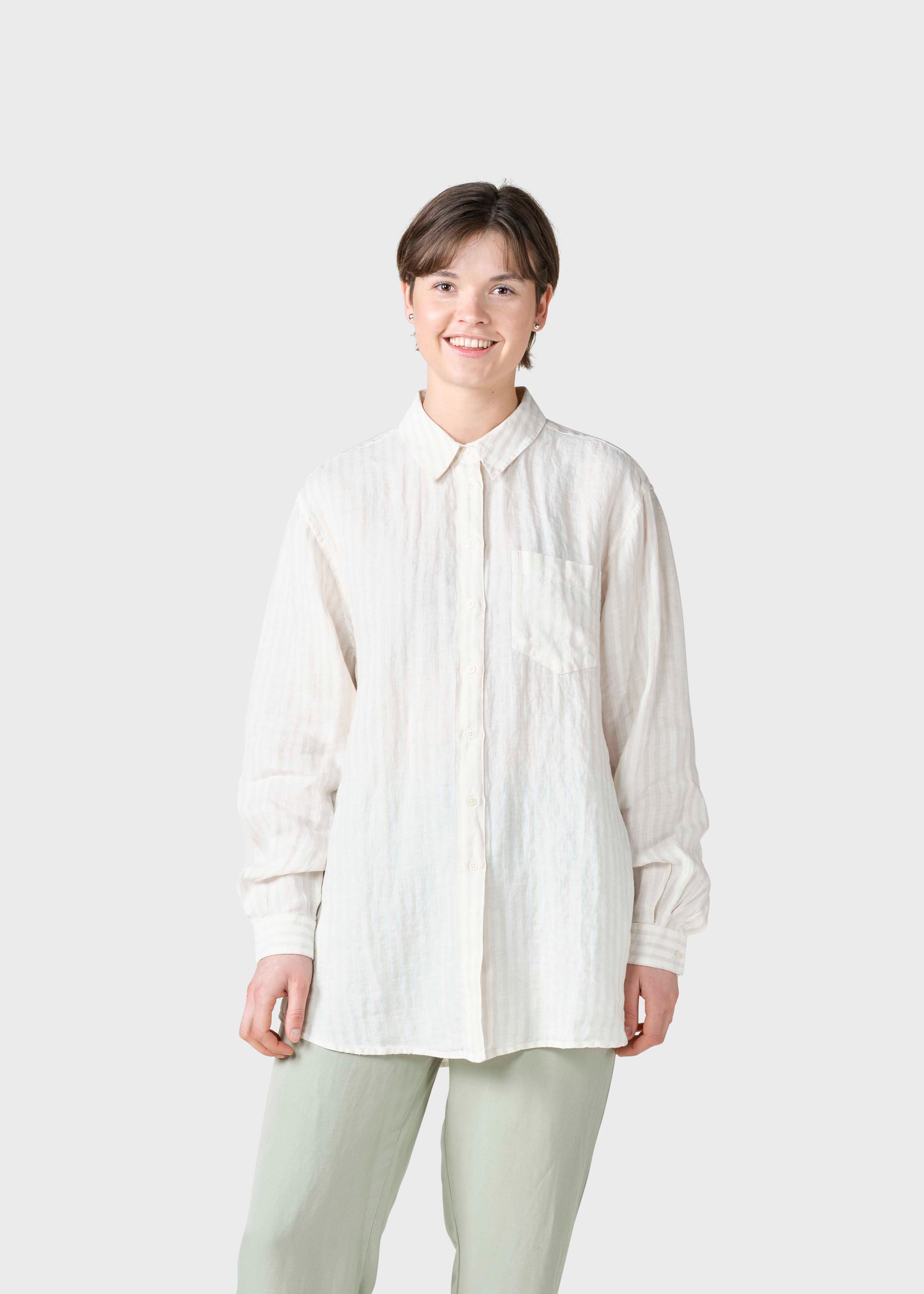 Belinda Linen Shirt - Cream/sand