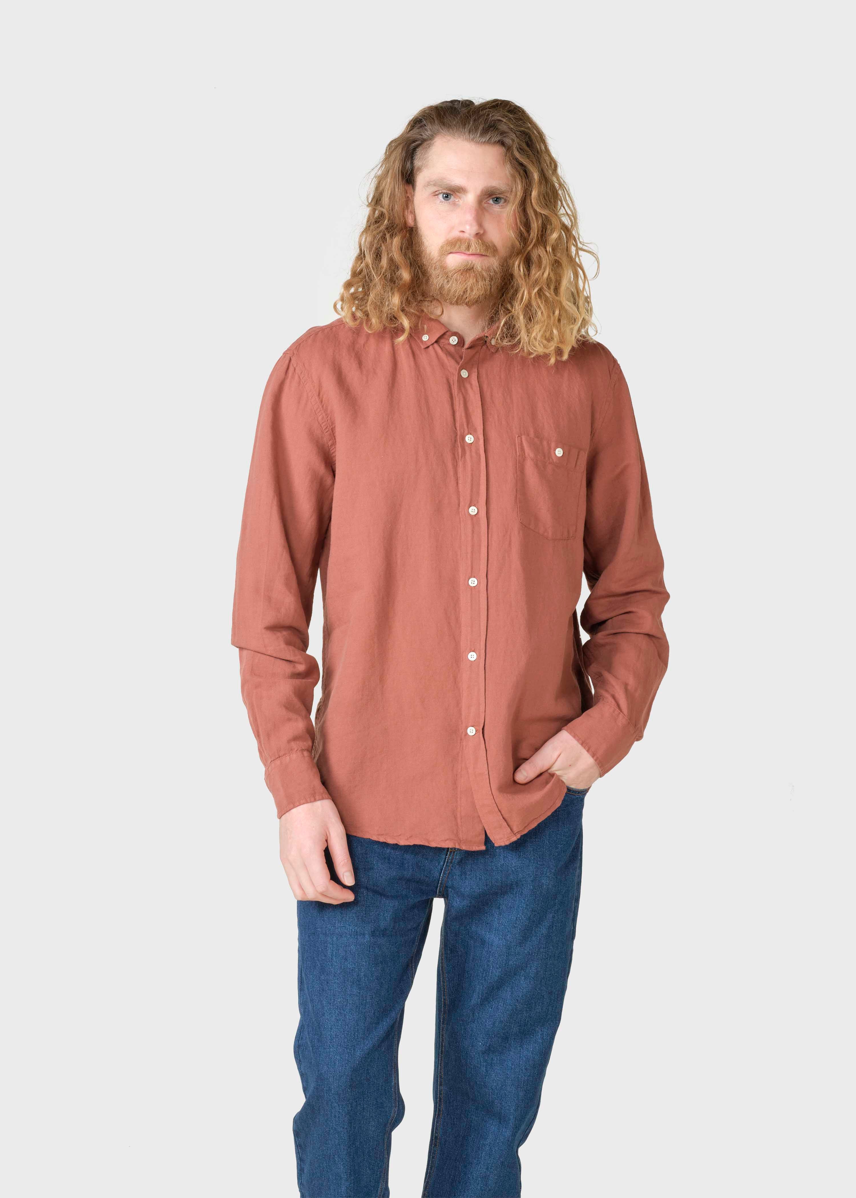 Benjamin Linen Shirt - Burnt Sienna