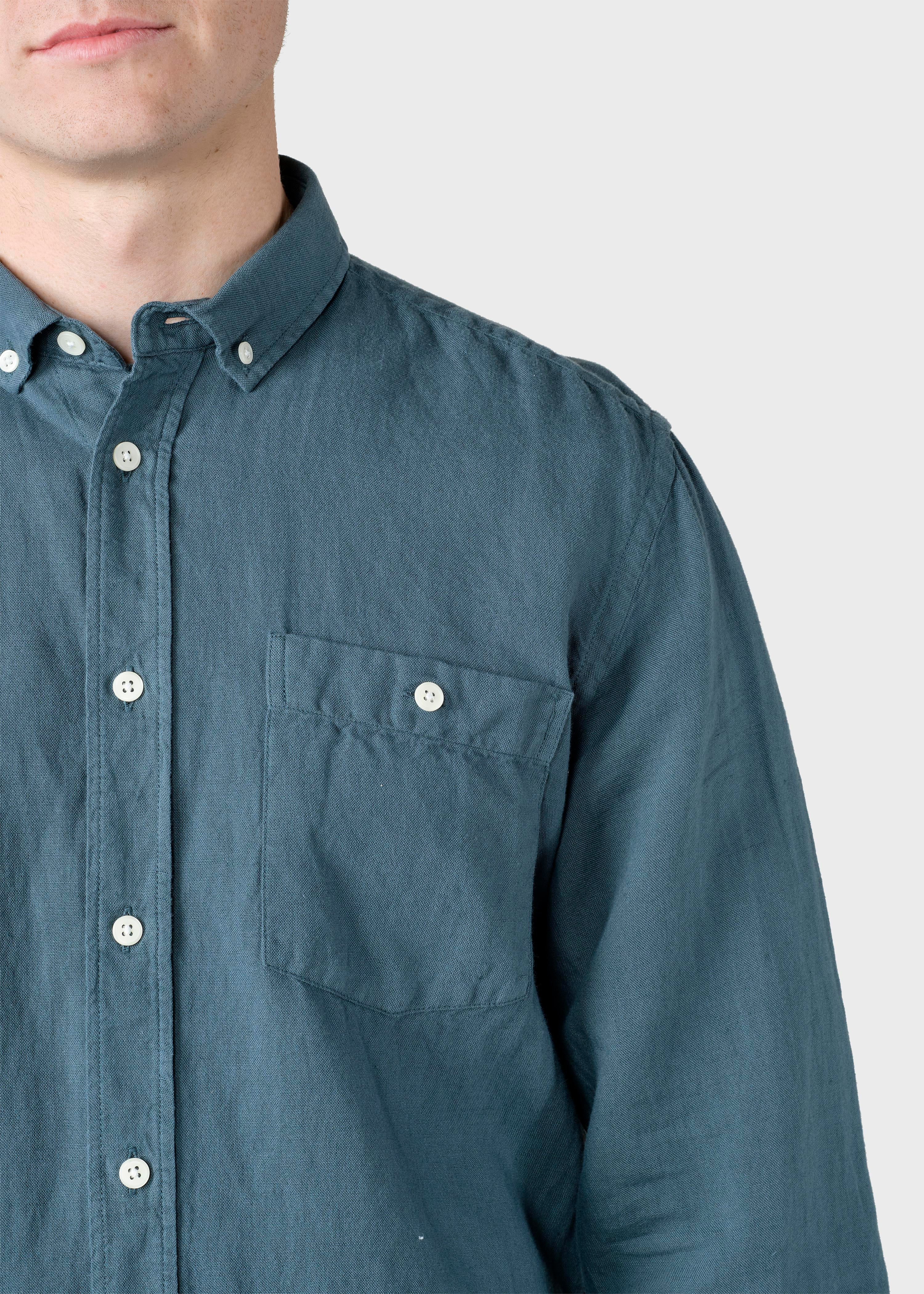 Benjamin Linen Shirt - Moss Green