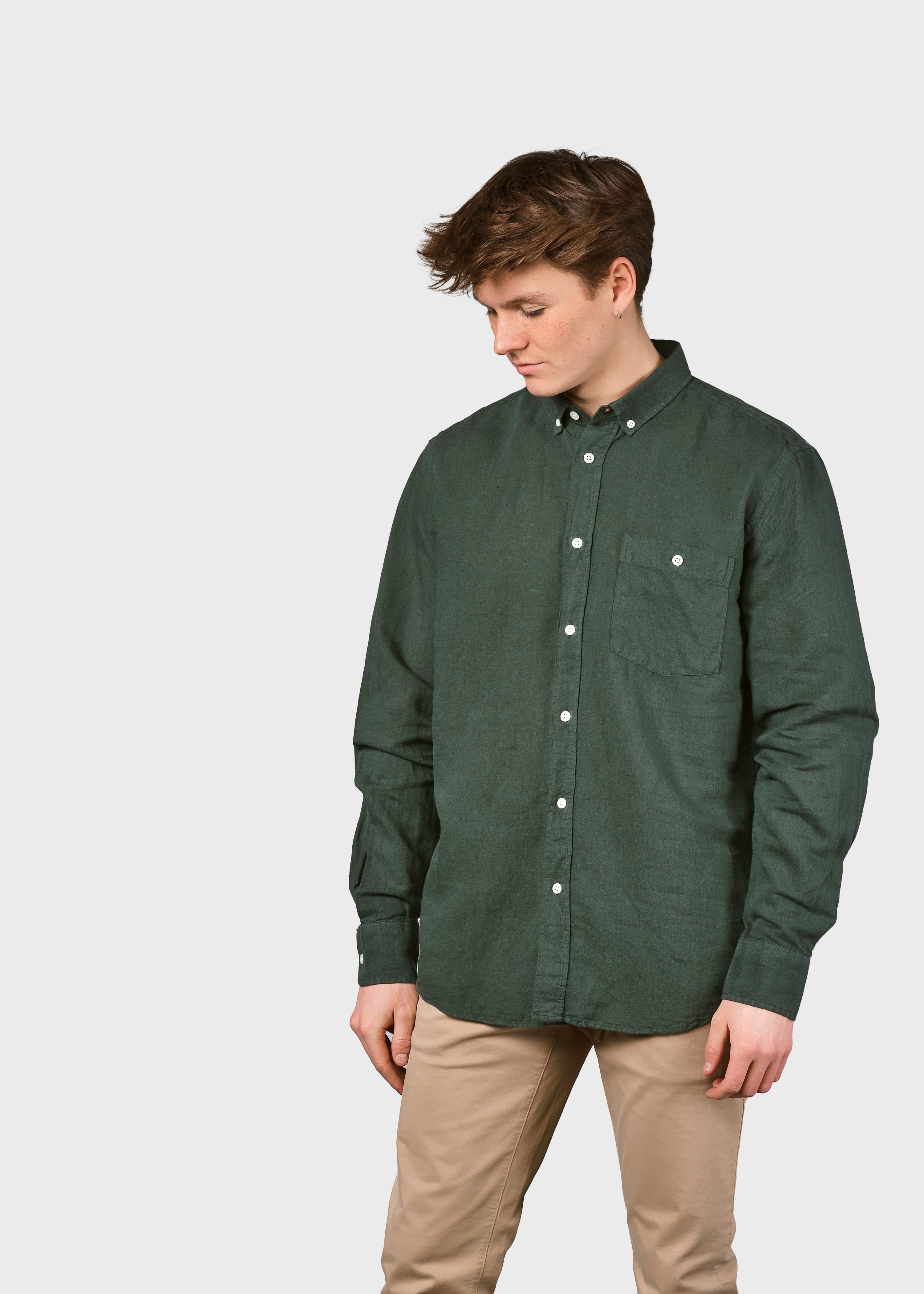 Benjamin Linen Shirt - Olive
