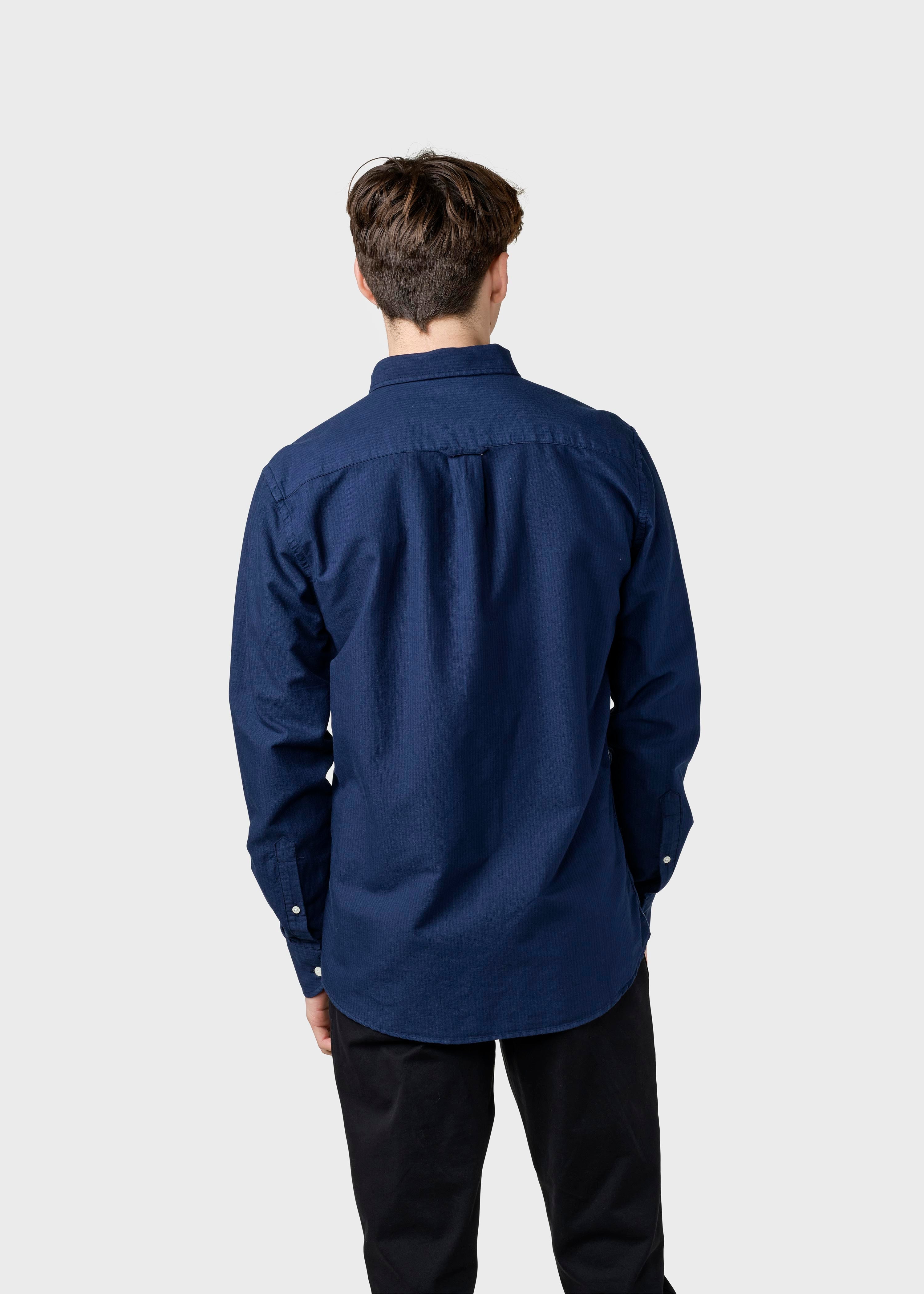 Benjamin Striped Shirt - White/navy/ocean Overdye