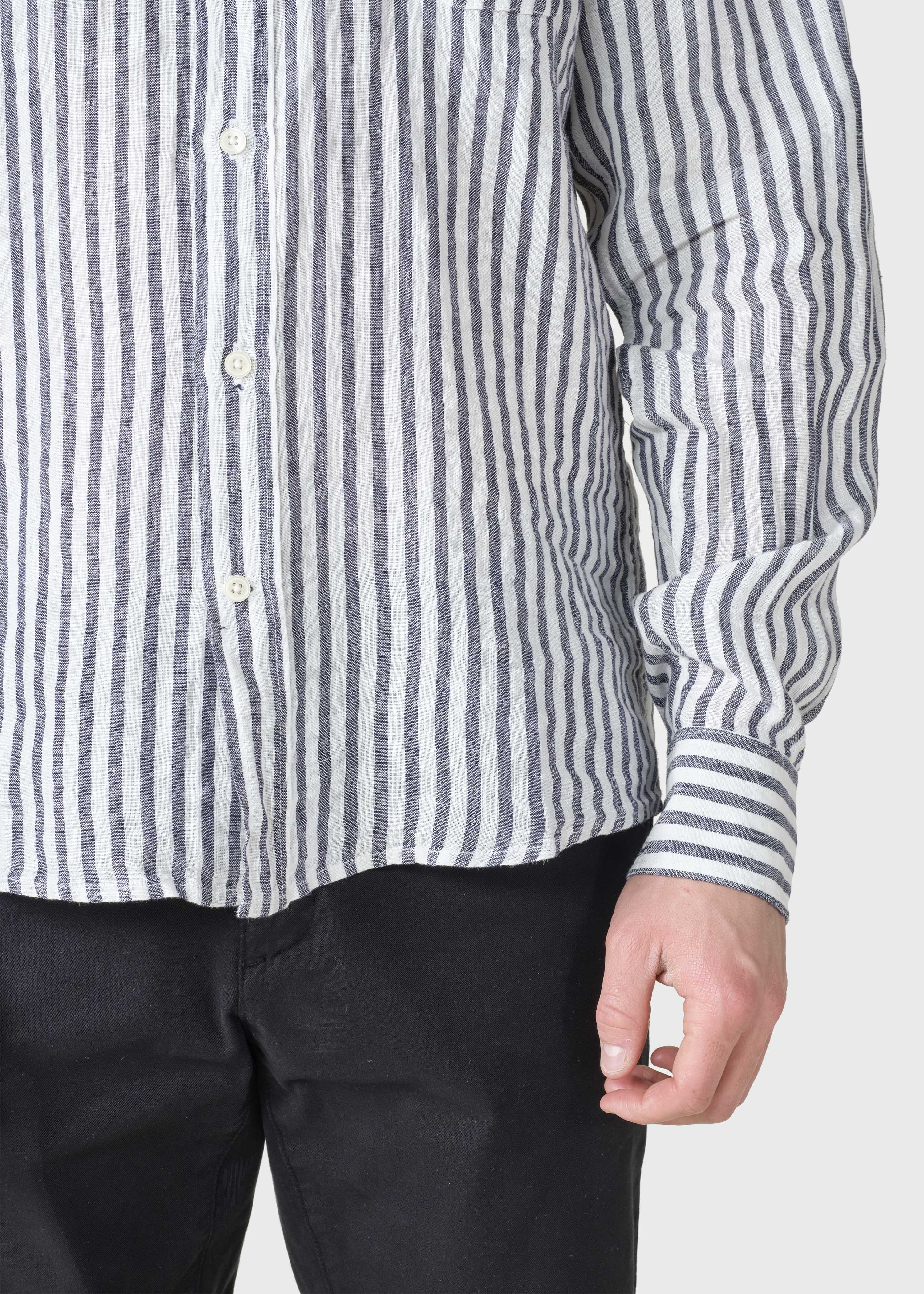 Dennis Striped Shirt - Cream/navy