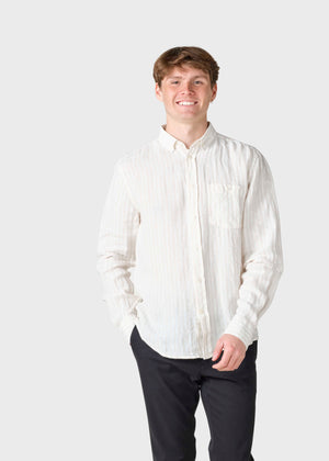 Dennis Striped Shirt - Cream/sand