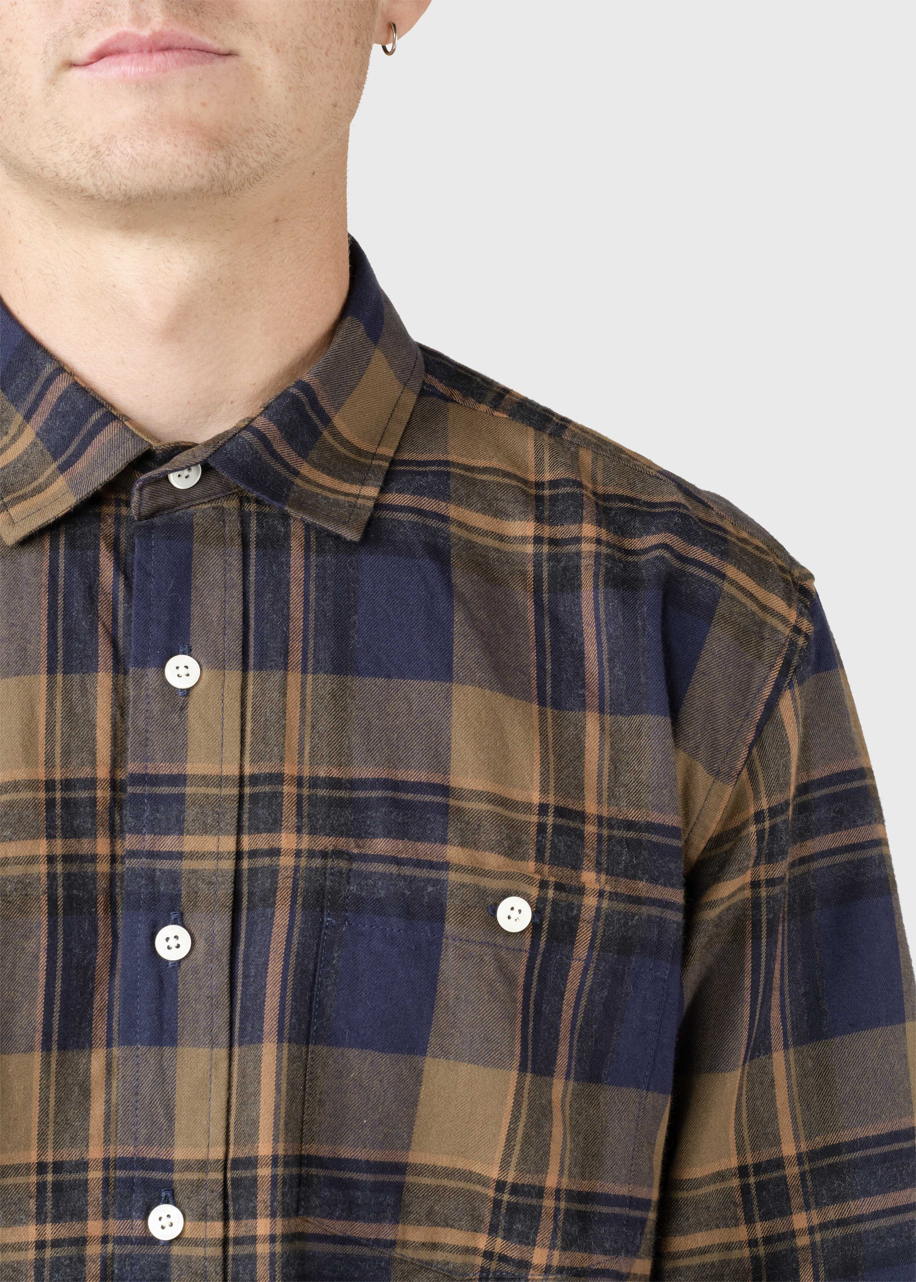 Eddie Shirt - Black/brown/navy