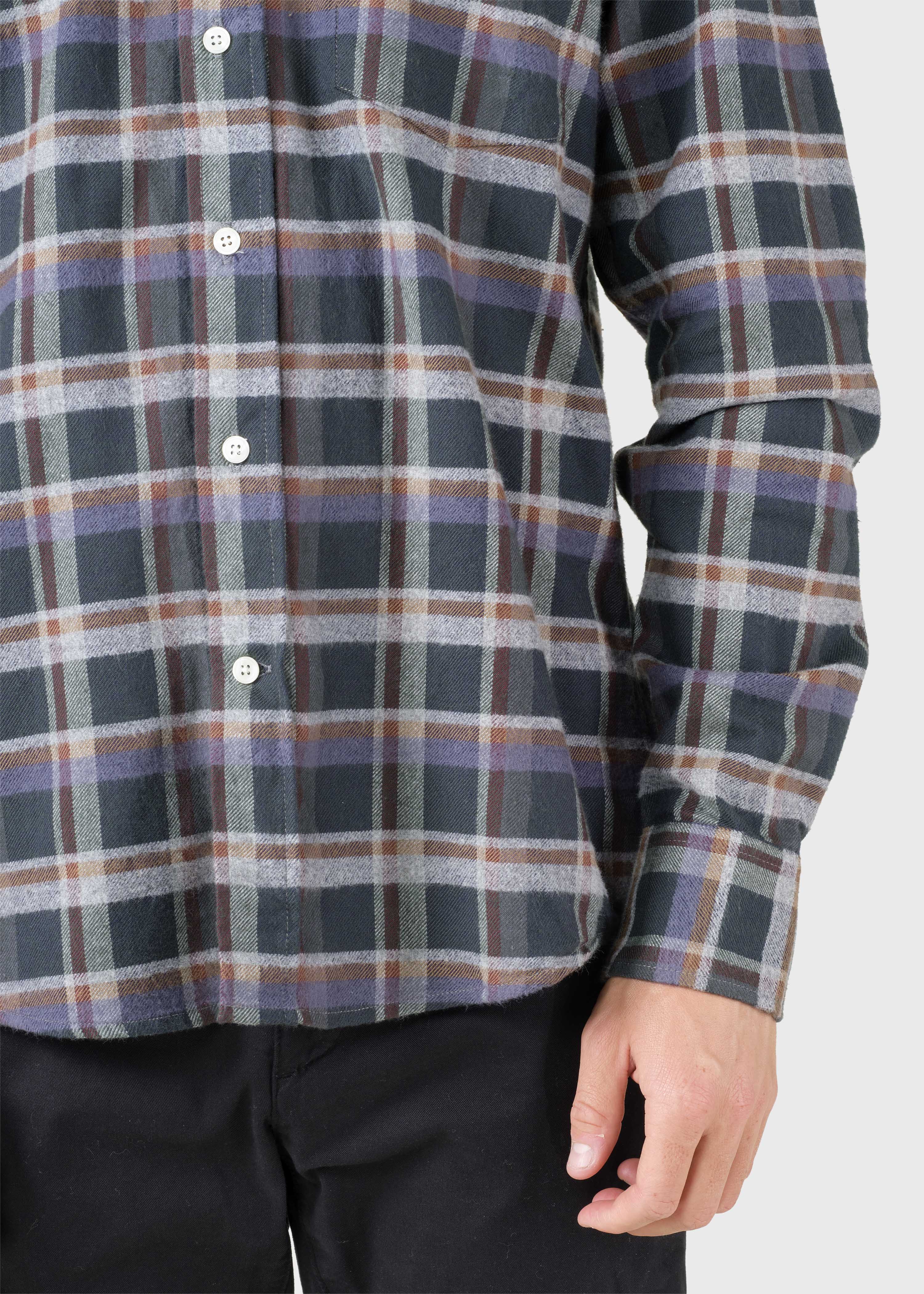 Eddie Shirt - Moss Green/grey/navy