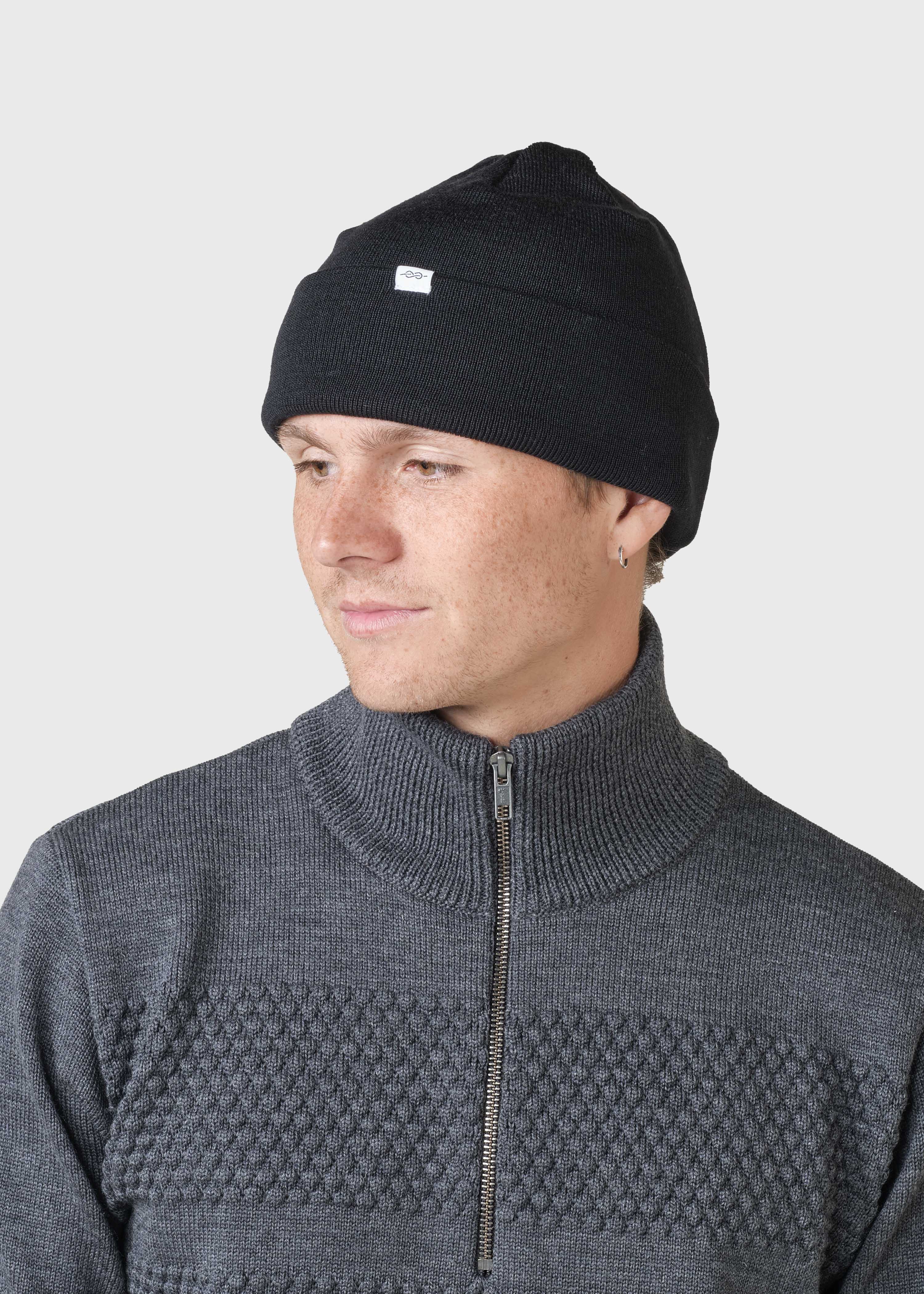 Fine Rib Beanie - Black