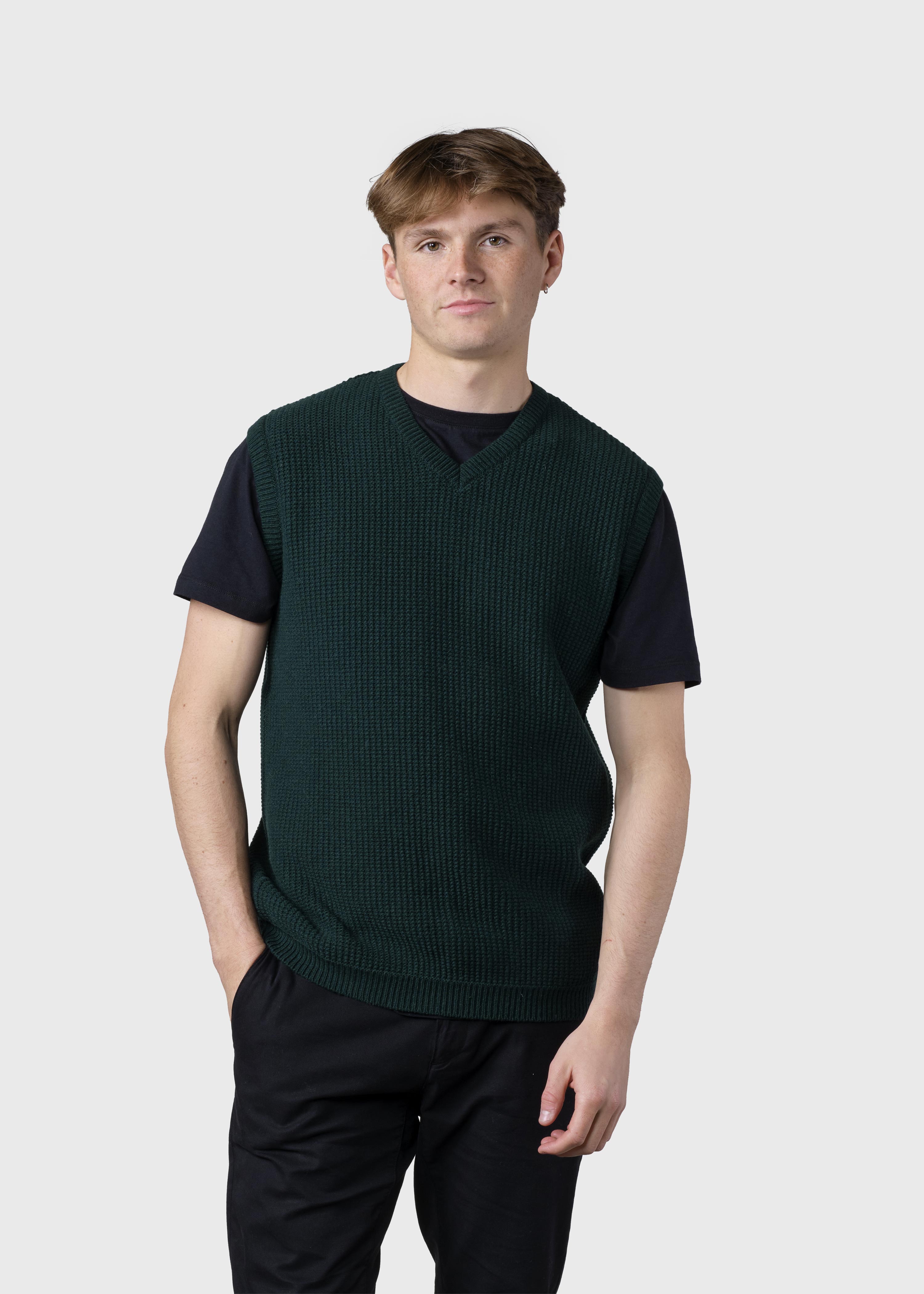 Folke Knit Vest - Moss Green