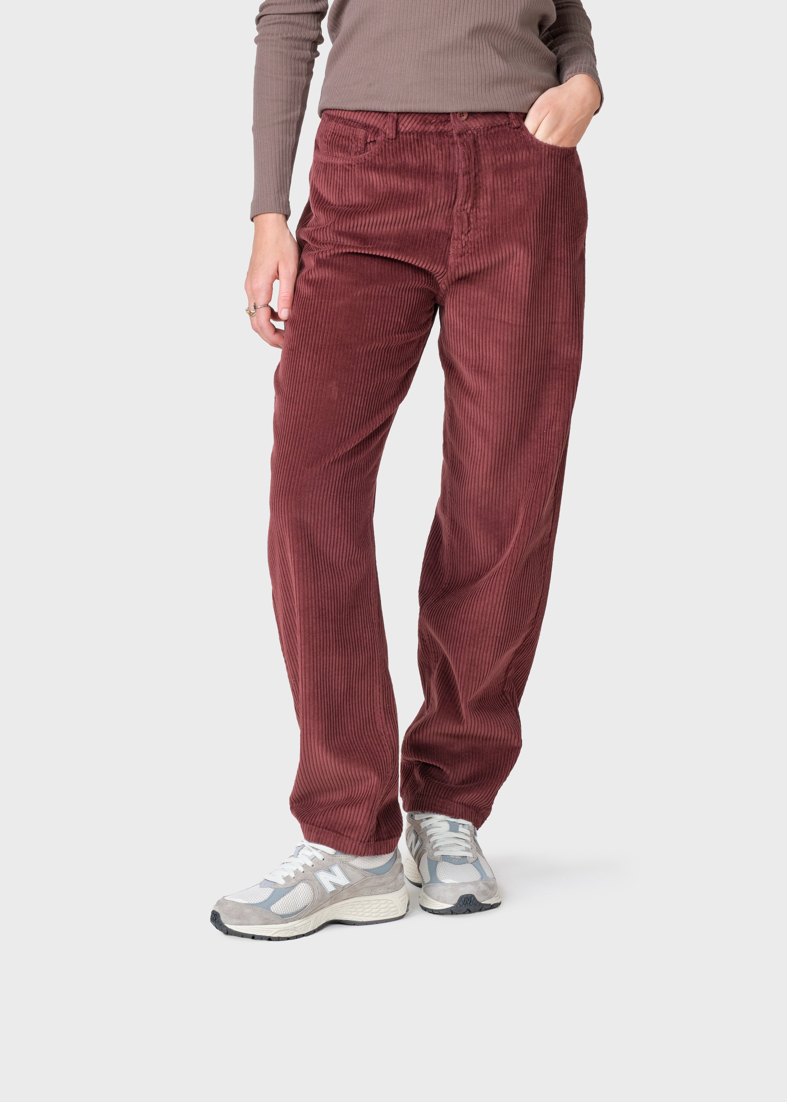 Gwen Jumbo Corduroy Pants - Burgundy