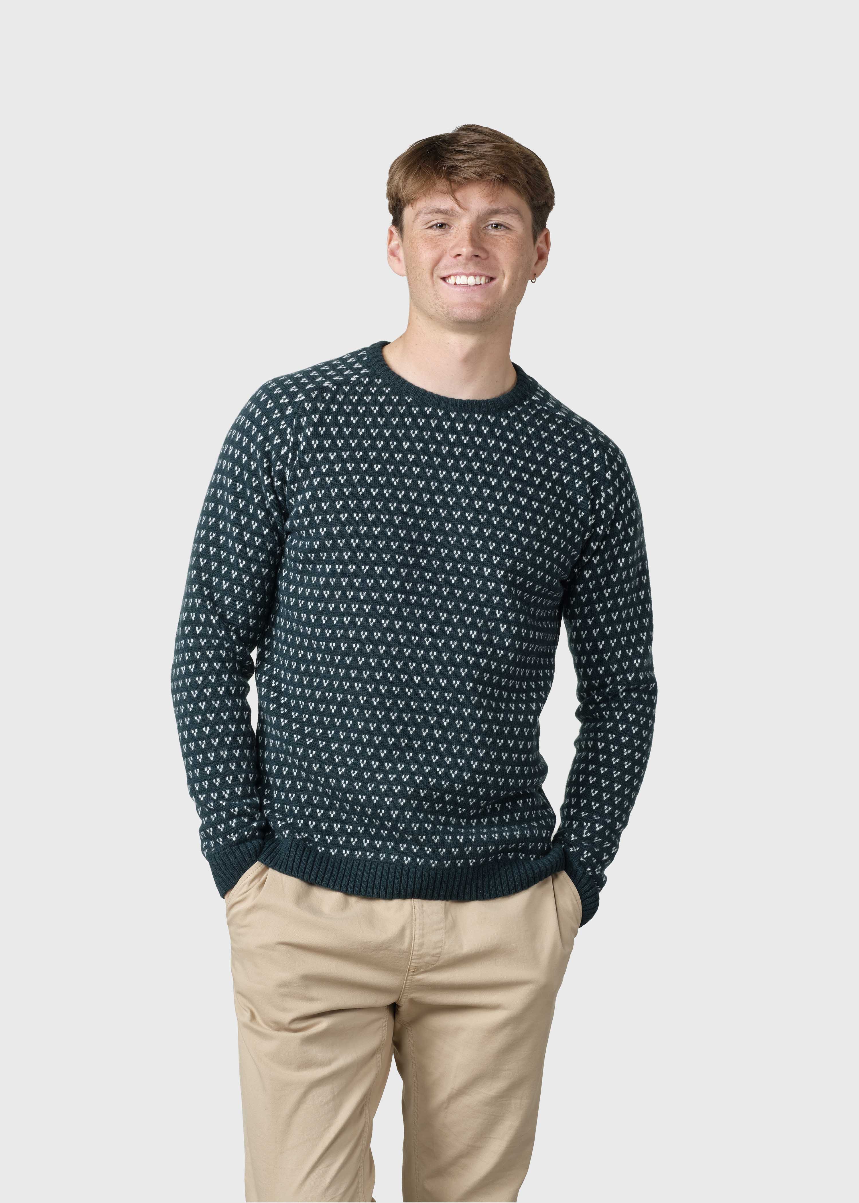 Hugo Knit - Moss Green/cream