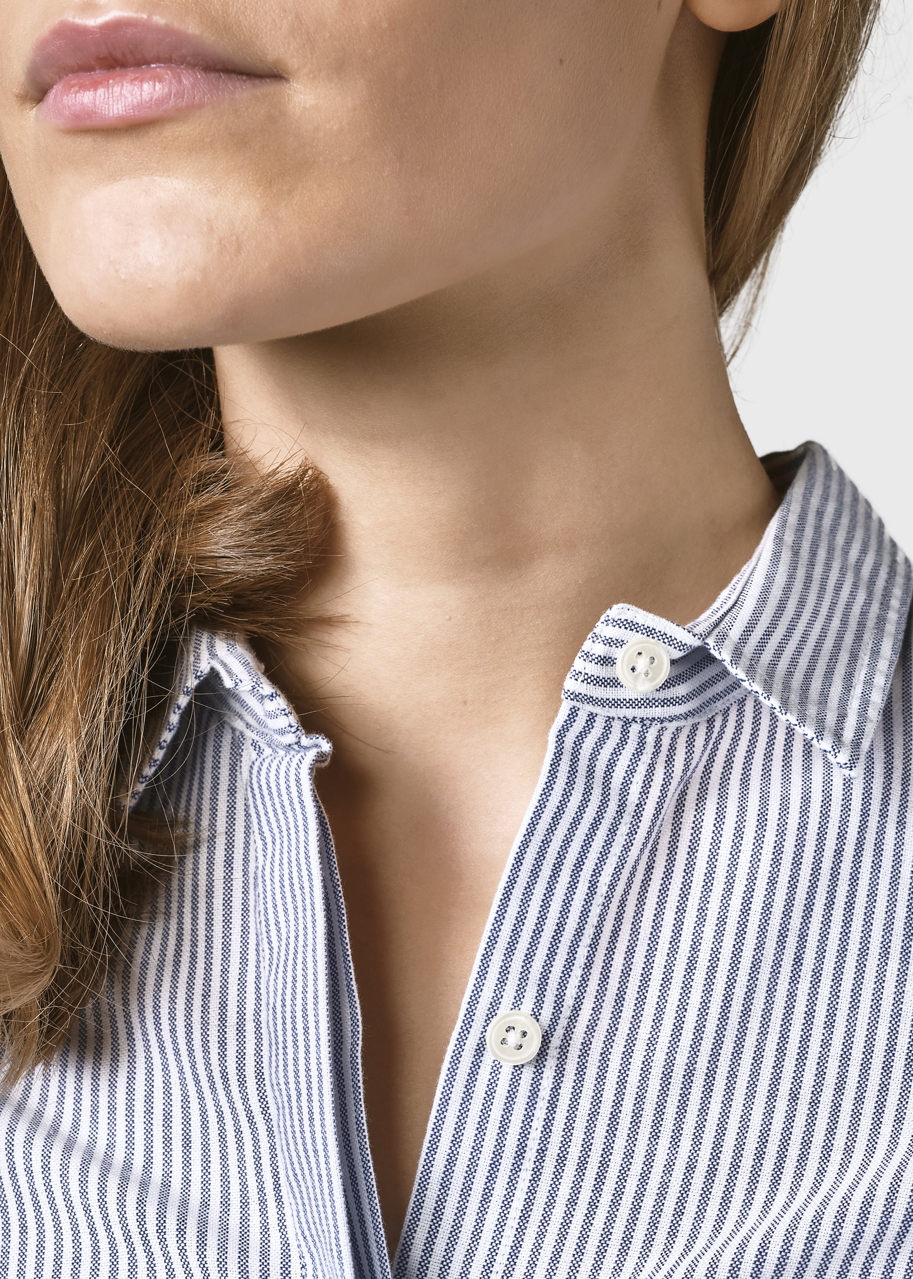 Julie Striped Shirt - White/navy