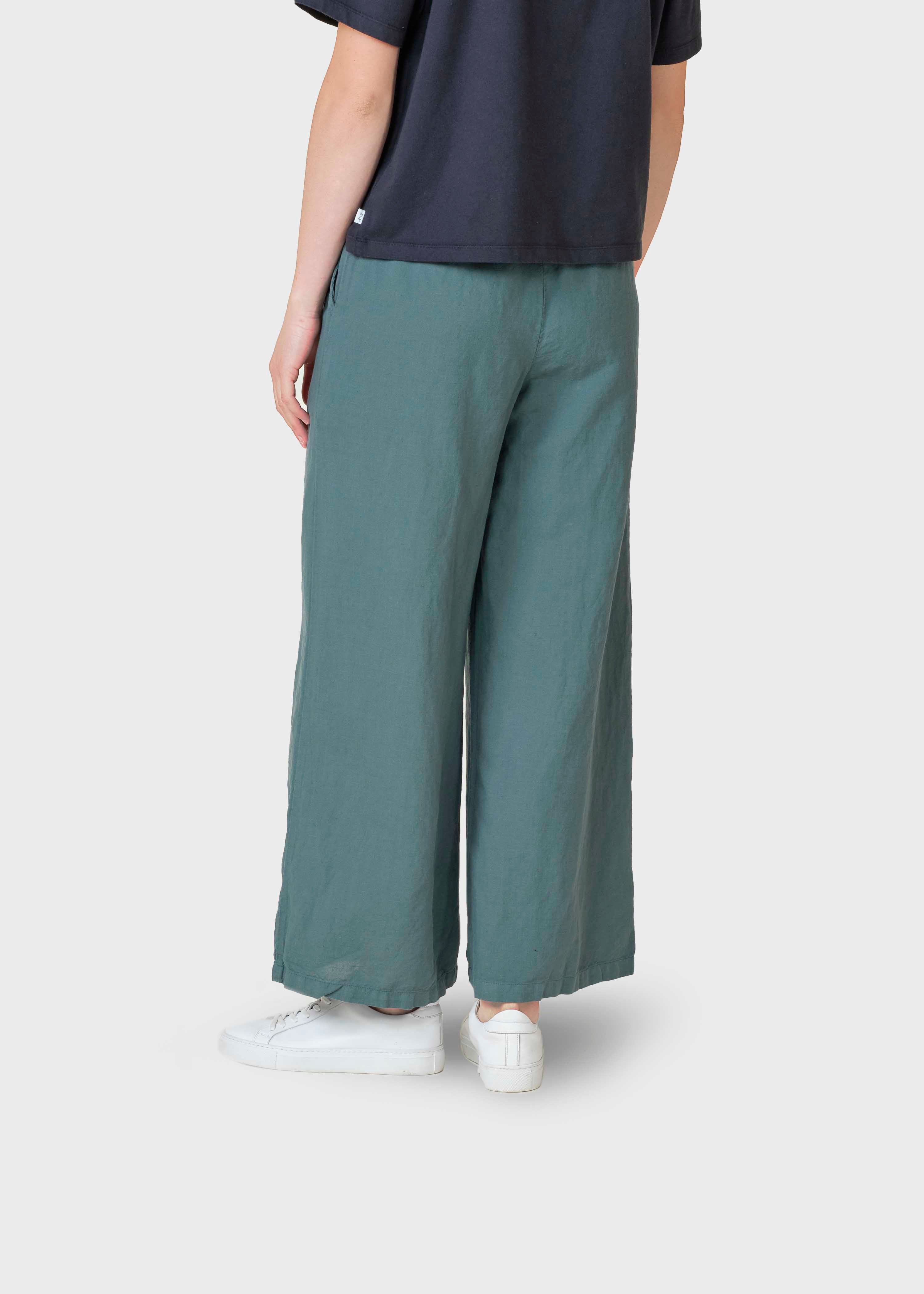 Kaja Cotton/linen Pants - Moss Green