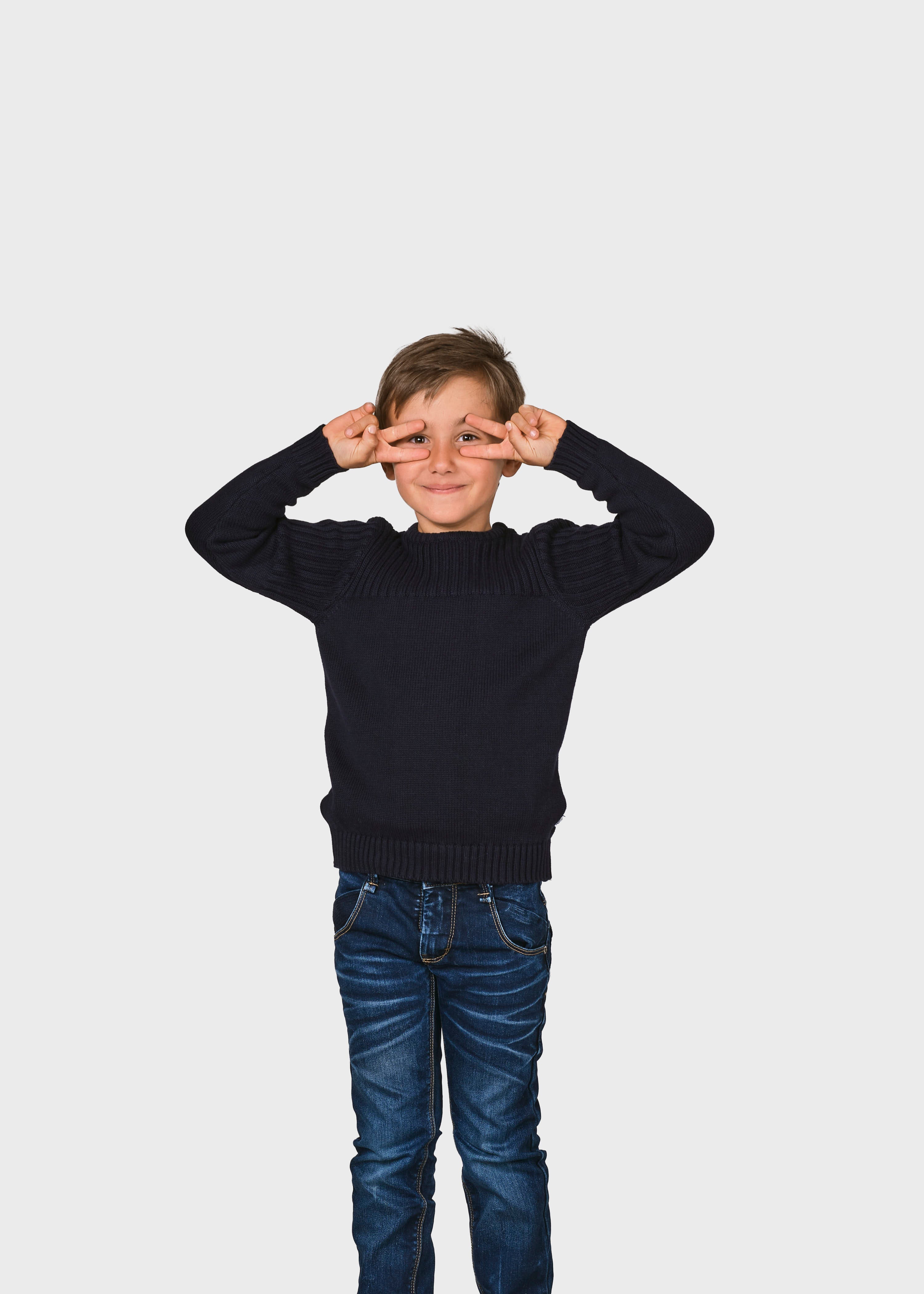 Kids Pattern Cotton Knit - Navy